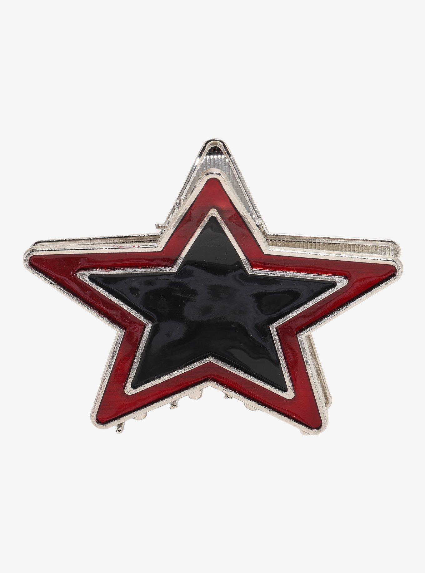Social Collision Black & Red Star Claw Hair Clip, , hi-res