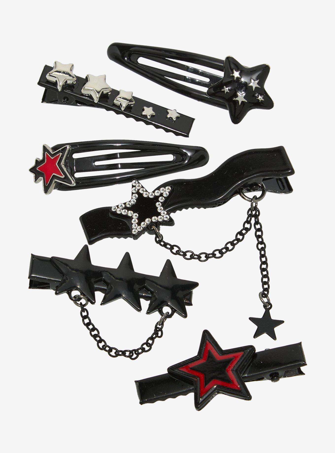 Social Collision Punk Star Hair Clip Set, , hi-res