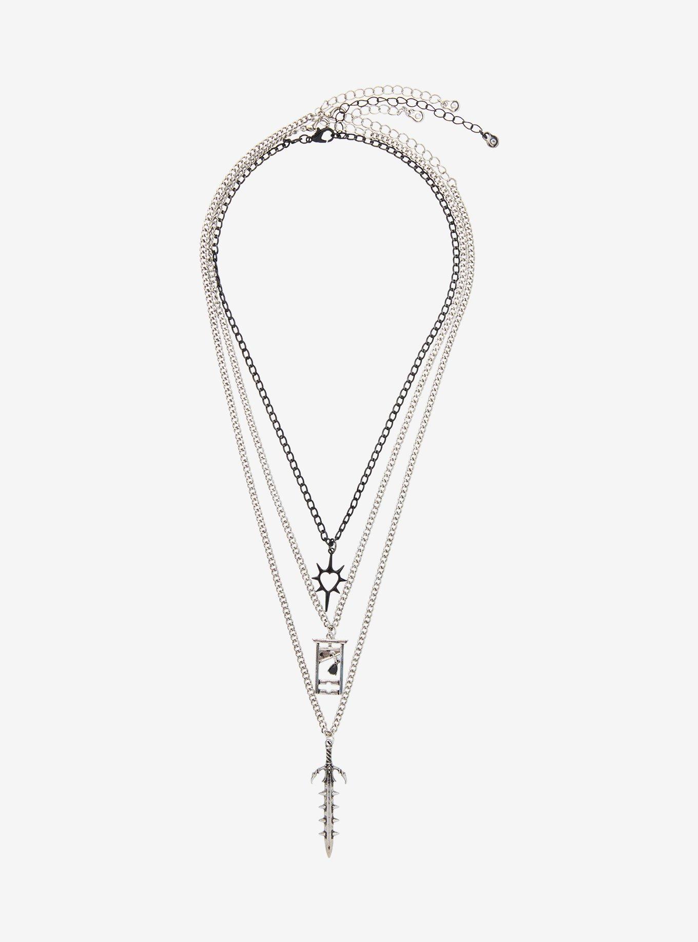 Medieval Heart Dagger Necklace Set, , hi-res