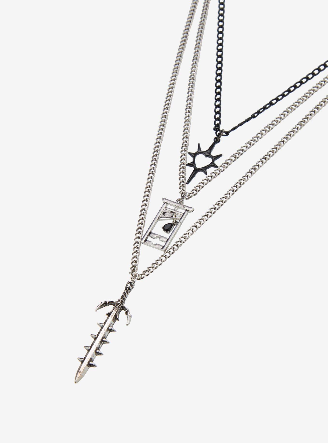 Medieval Heart Dagger Necklace Set, , alternate