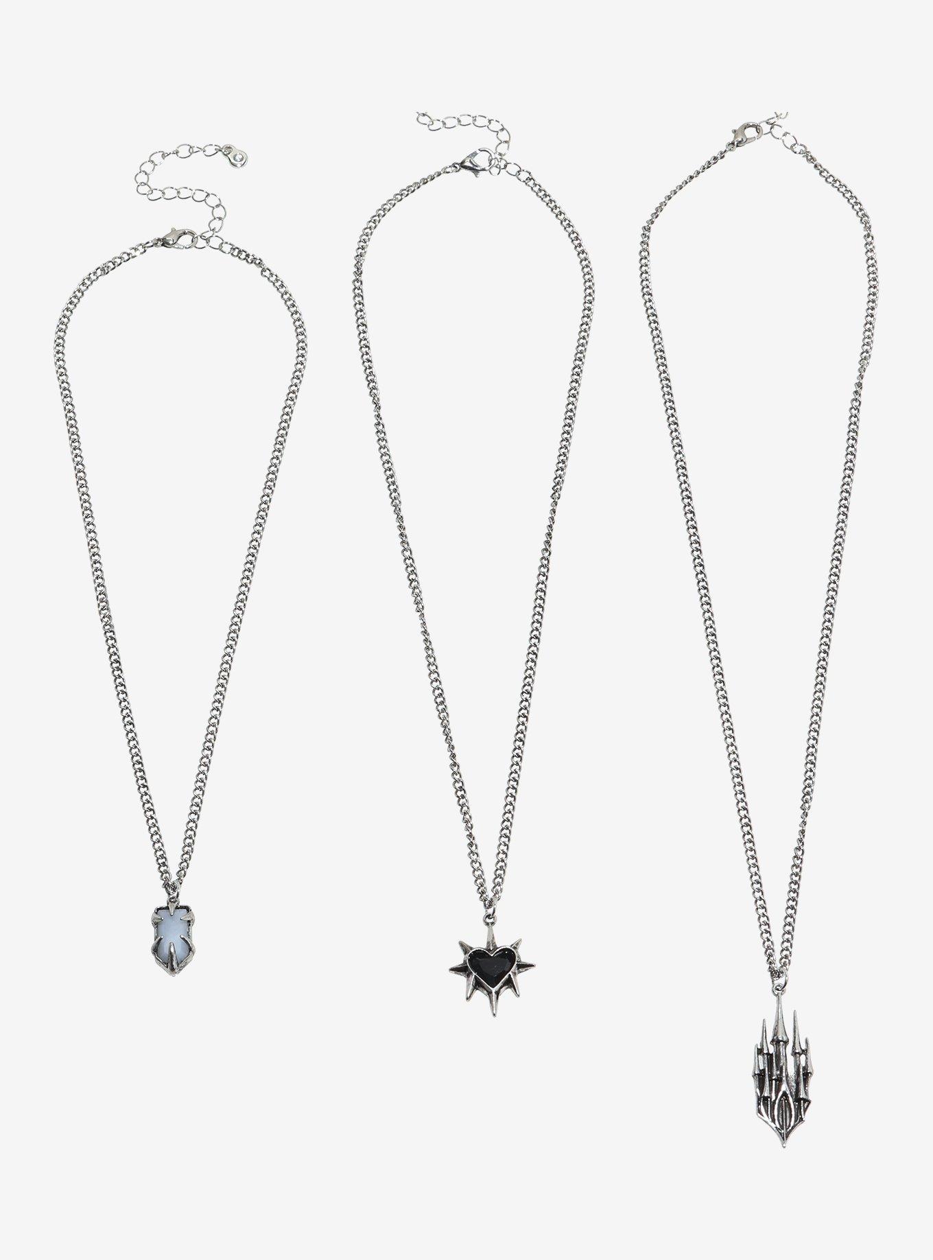 Gothic Castle Spike Heart Necklace Set, , hi-res