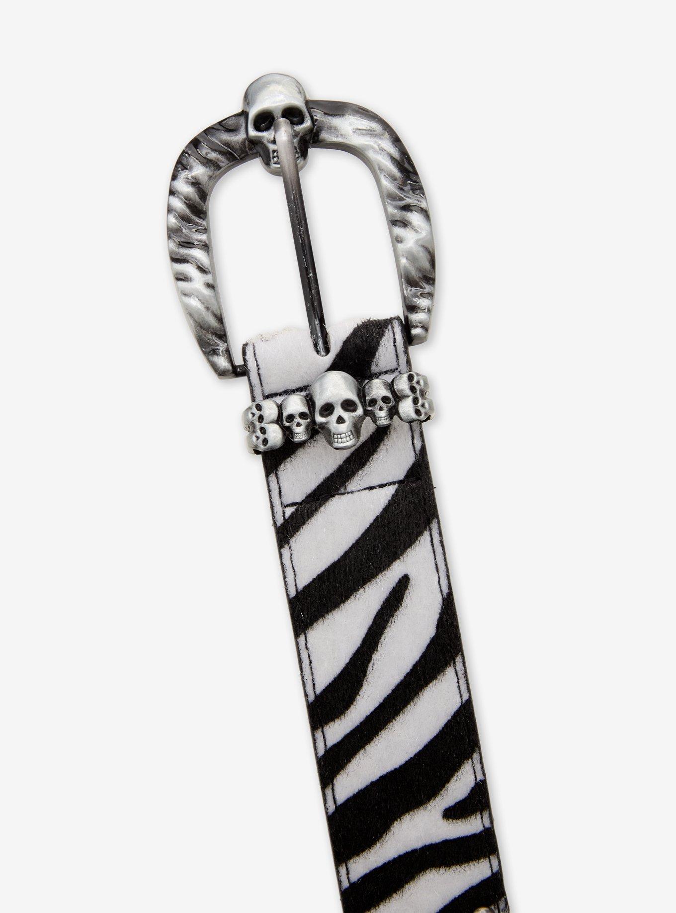 Black & White Zebra Stud Belt, MULTI, alternate - view 3