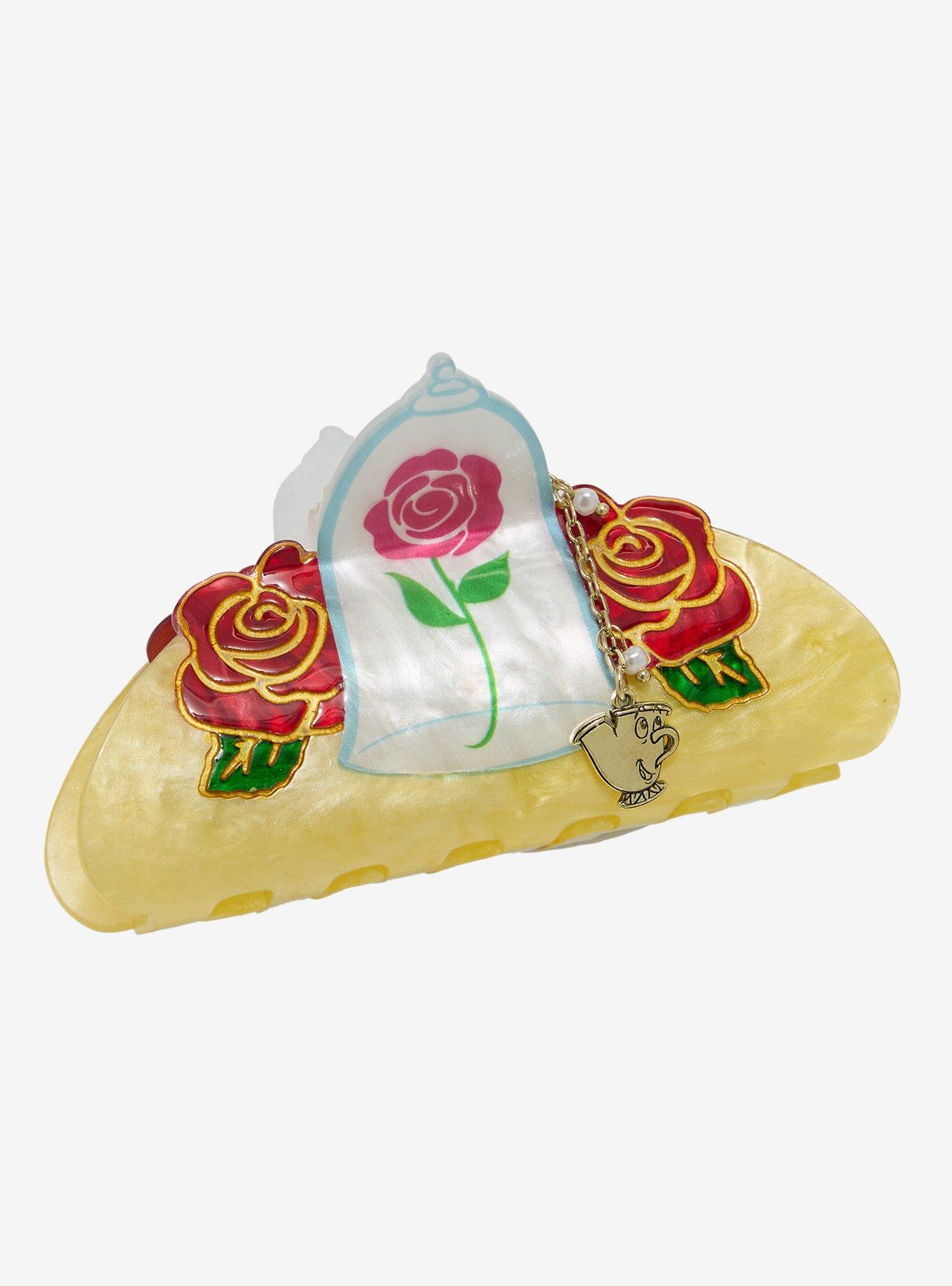 Disney Beauty and the Beast Belle Rose Claw Clip with Charm - BoxLunch Exclusive, , hi-res