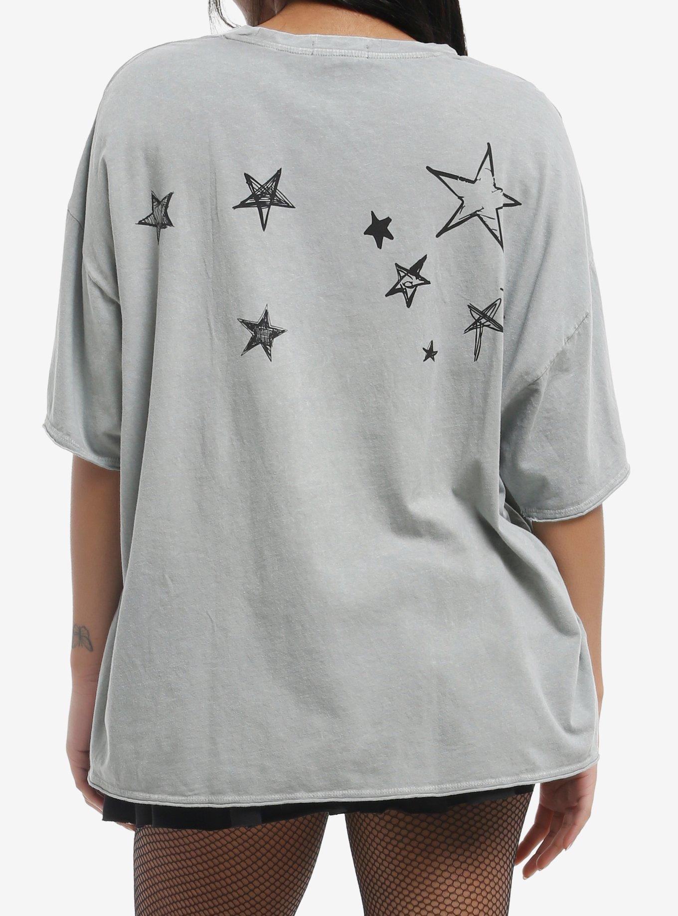 Social Collision Grunge Cat Doodle Girls Oversized T-Shirt, , hi-res