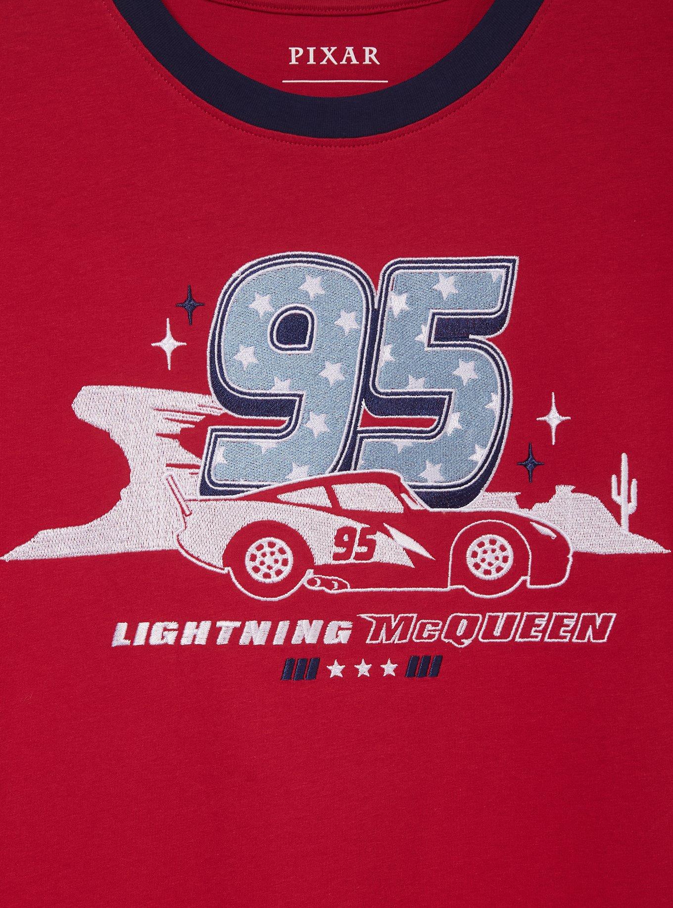 Disney Pixar Cars Lightning McQueen Americana Fireworks Women's Plus Size T-Shirt &mdash; BoxLunch Exclusive, , hi-res