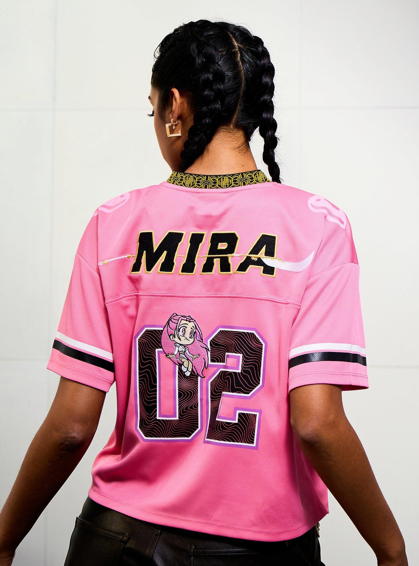 KPop Demon Hunters Mira Women's Cropped Football Jersey - BoxLunch Exclusive, , hi-res