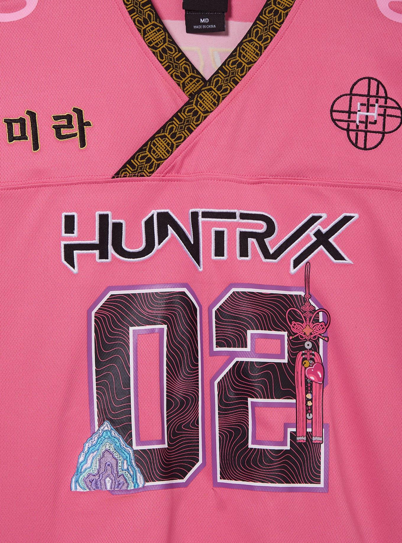 KPop Demon Hunters Mira Women's Cropped Football Jersey - BoxLunch Exclusive, PINK, alternate