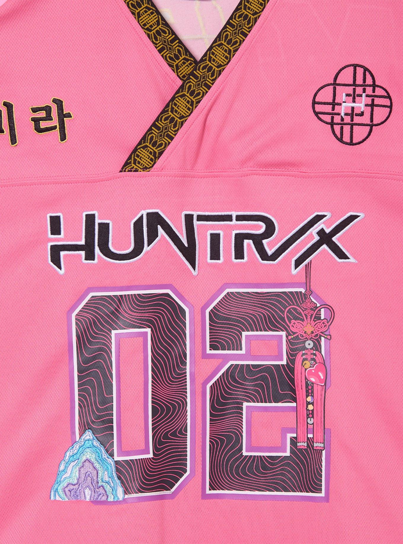 KPop Demon Hunters Mira Women's Plus Size Cropped Football Jersey - BoxLunch Exclusive, PURPLE, alternate