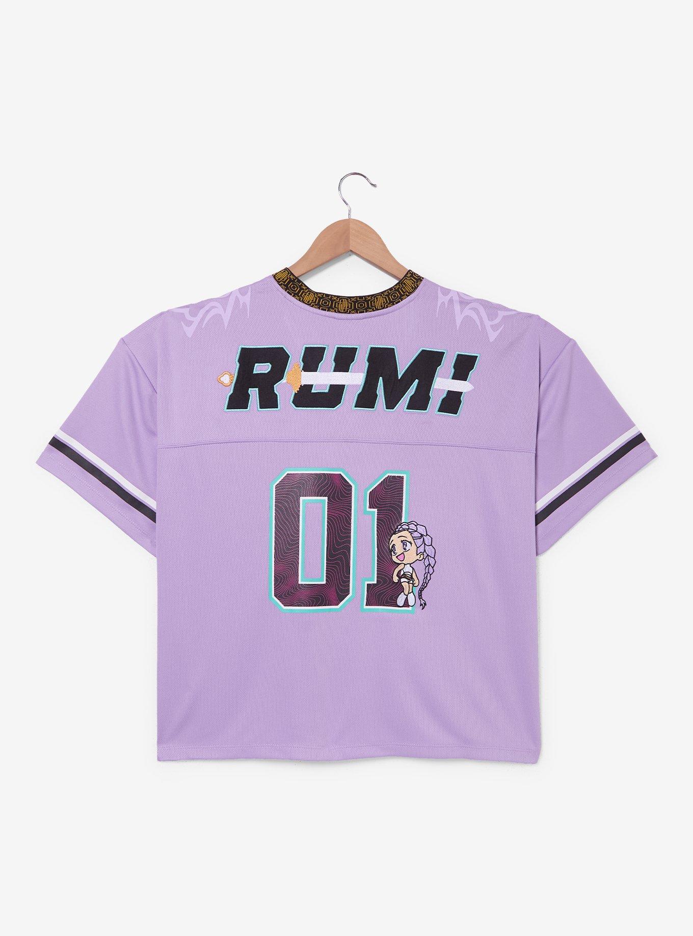 KPop Demon Hunters Rumi Women's Plus Size Cropped Football Jersey &mdash; BoxLunch Exclusive, , hi-res