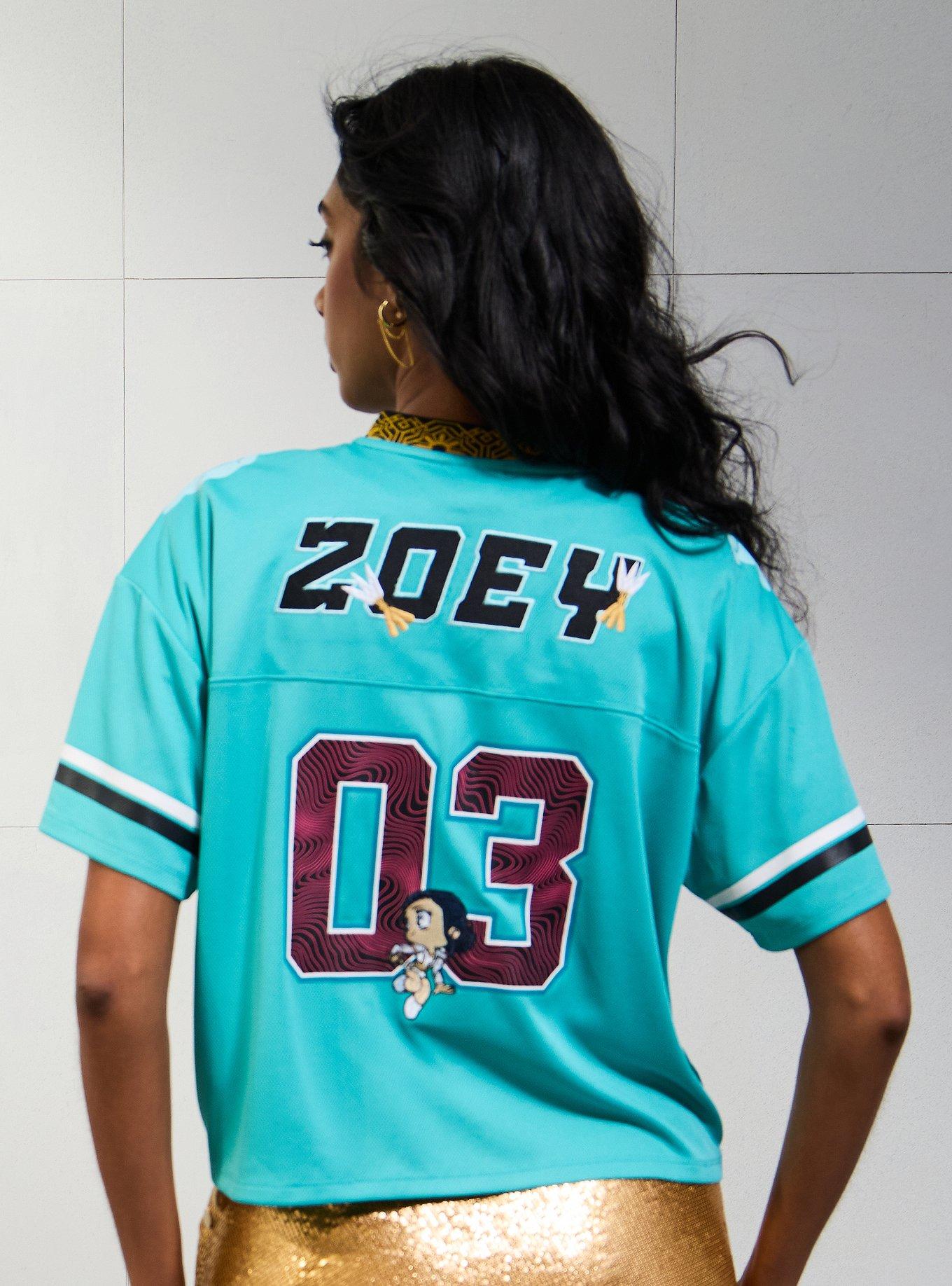 KPop Demon Hunters Zoey Women's Cropped Football Jersey - BoxLunch Exclusive, , hi-res