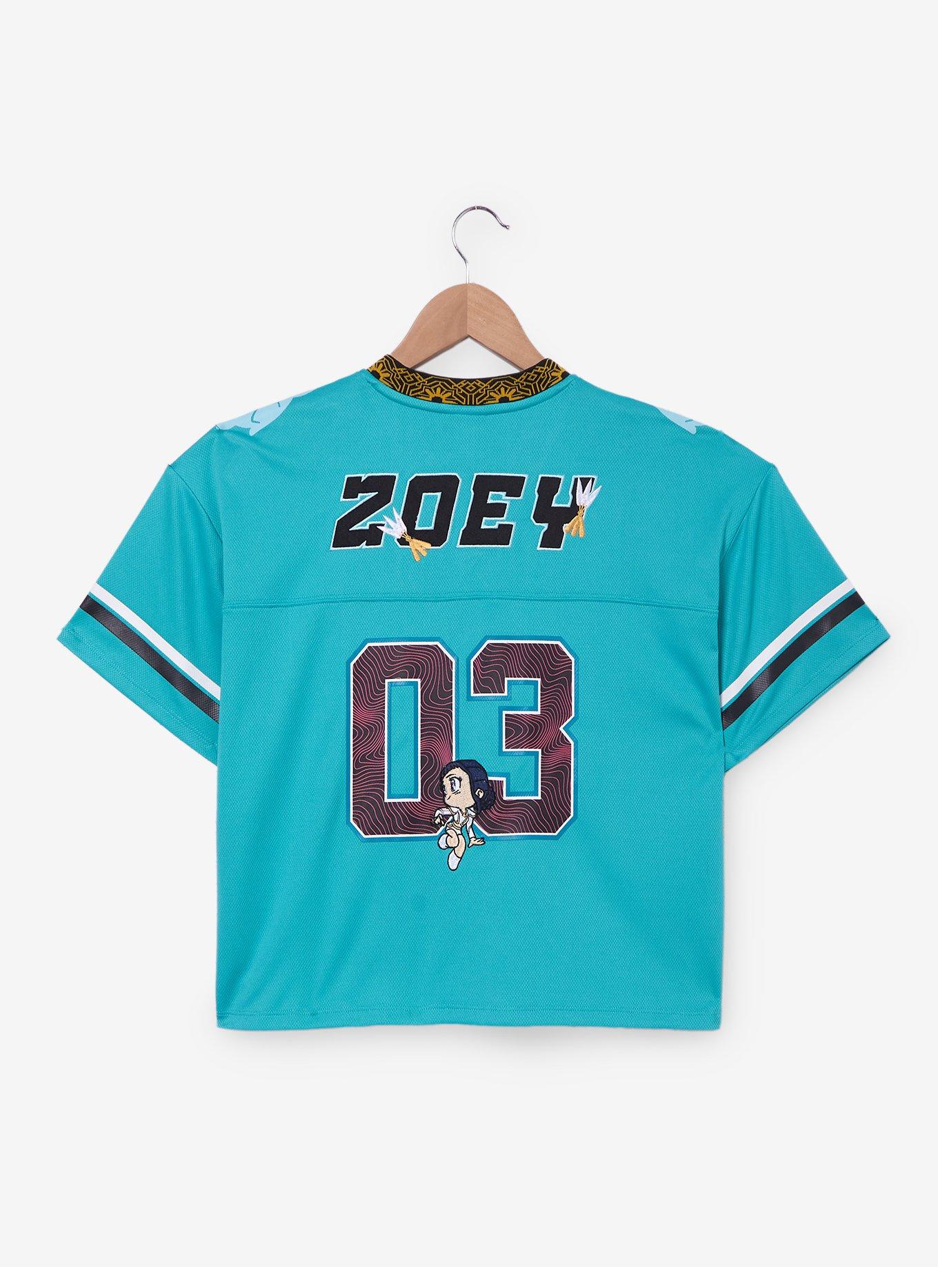 KPop Demon Hunters Zoey Women's Cropped Football Jersey - BoxLunch Exclusive, , alternate