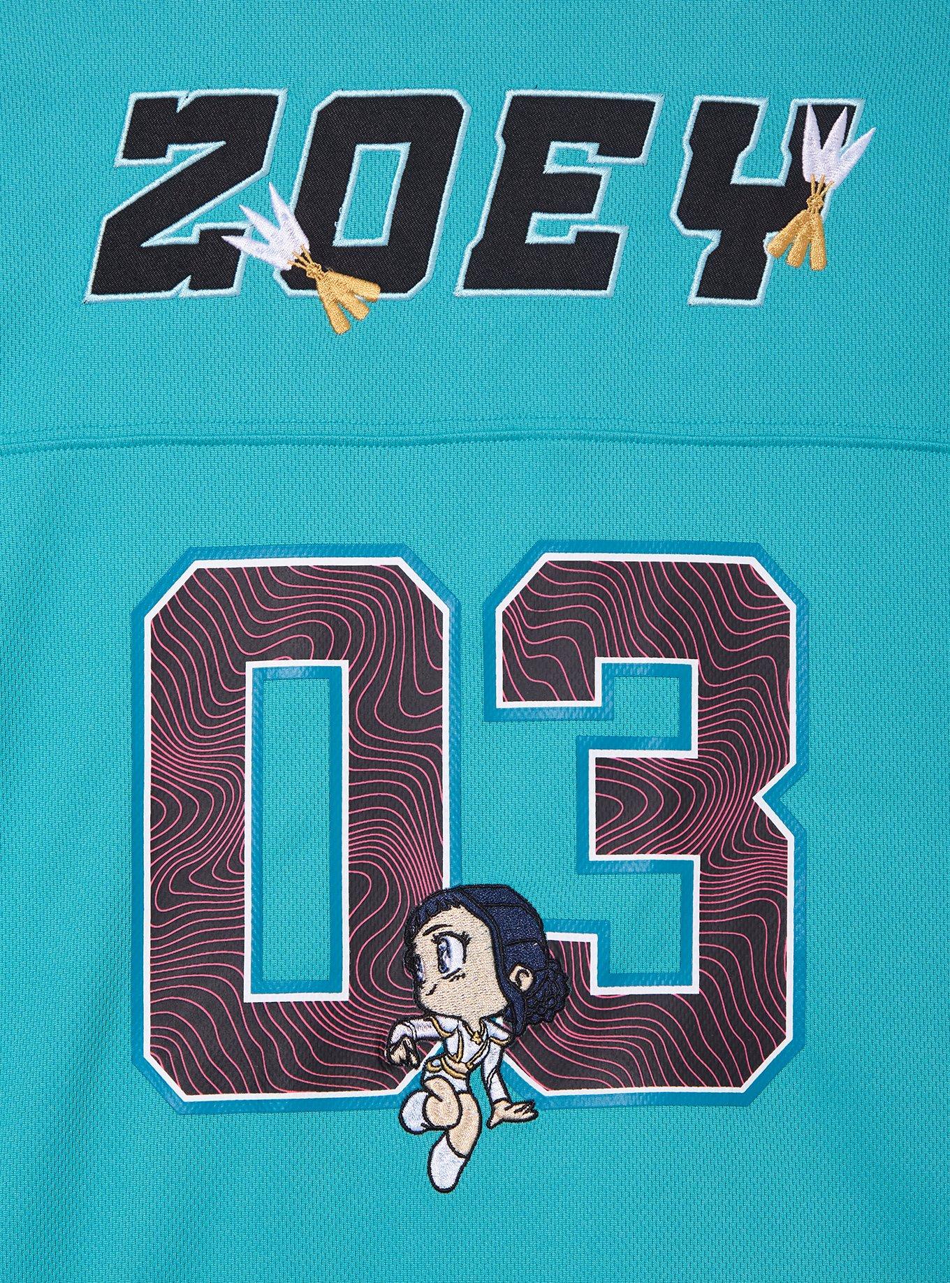 KPop Demon Hunters Zoey Women's Cropped Football Jersey - BoxLunch Exclusive, , alternate