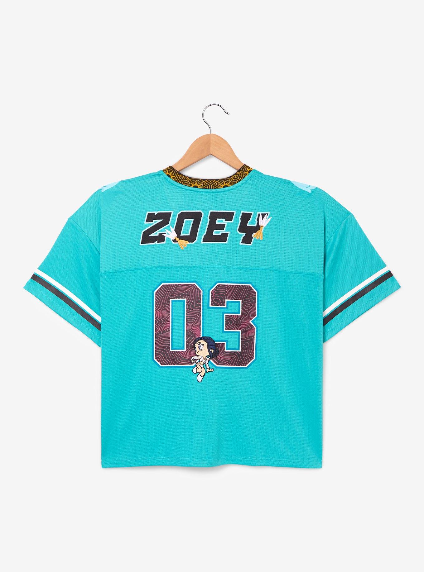 KPop Demon Hunters Zoey Women's Plus Size Cropped Football Jersey - BoxLunch Exclusive, , hi-res