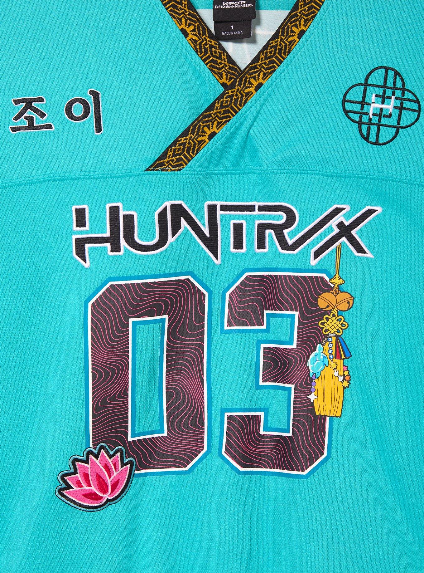KPop Demon Hunters Zoey Women's Plus Size Cropped Football Jersey - BoxLunch Exclusive, , alternate