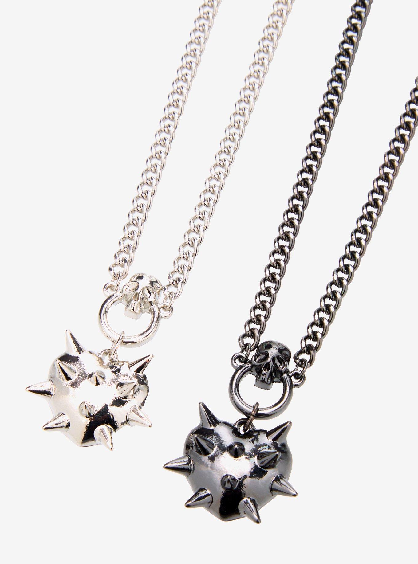 Spiked Heart Best Friend Necklace Set, , alternate