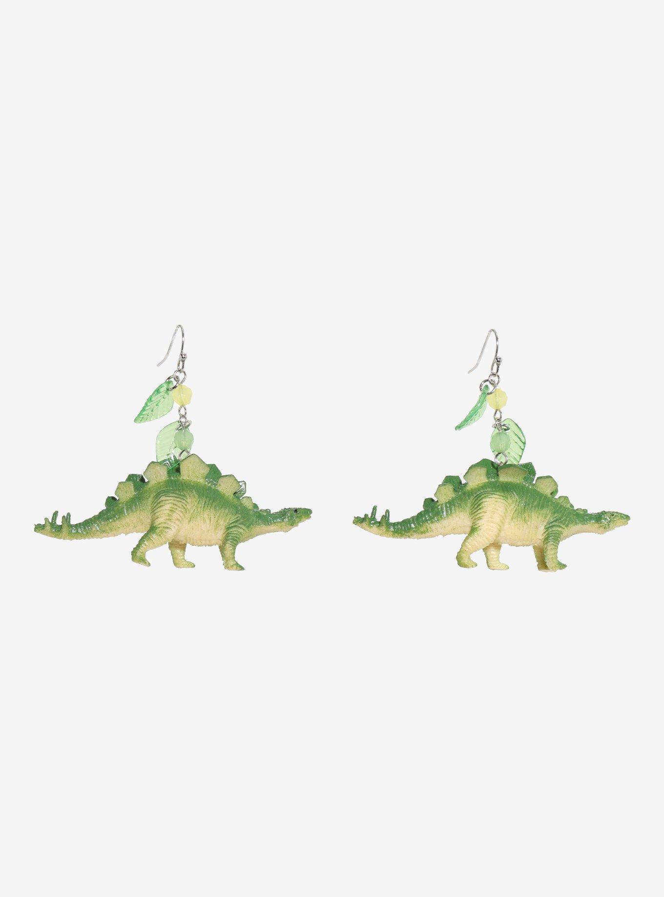 Green Dinosaur Drop Earrings, , hi-res