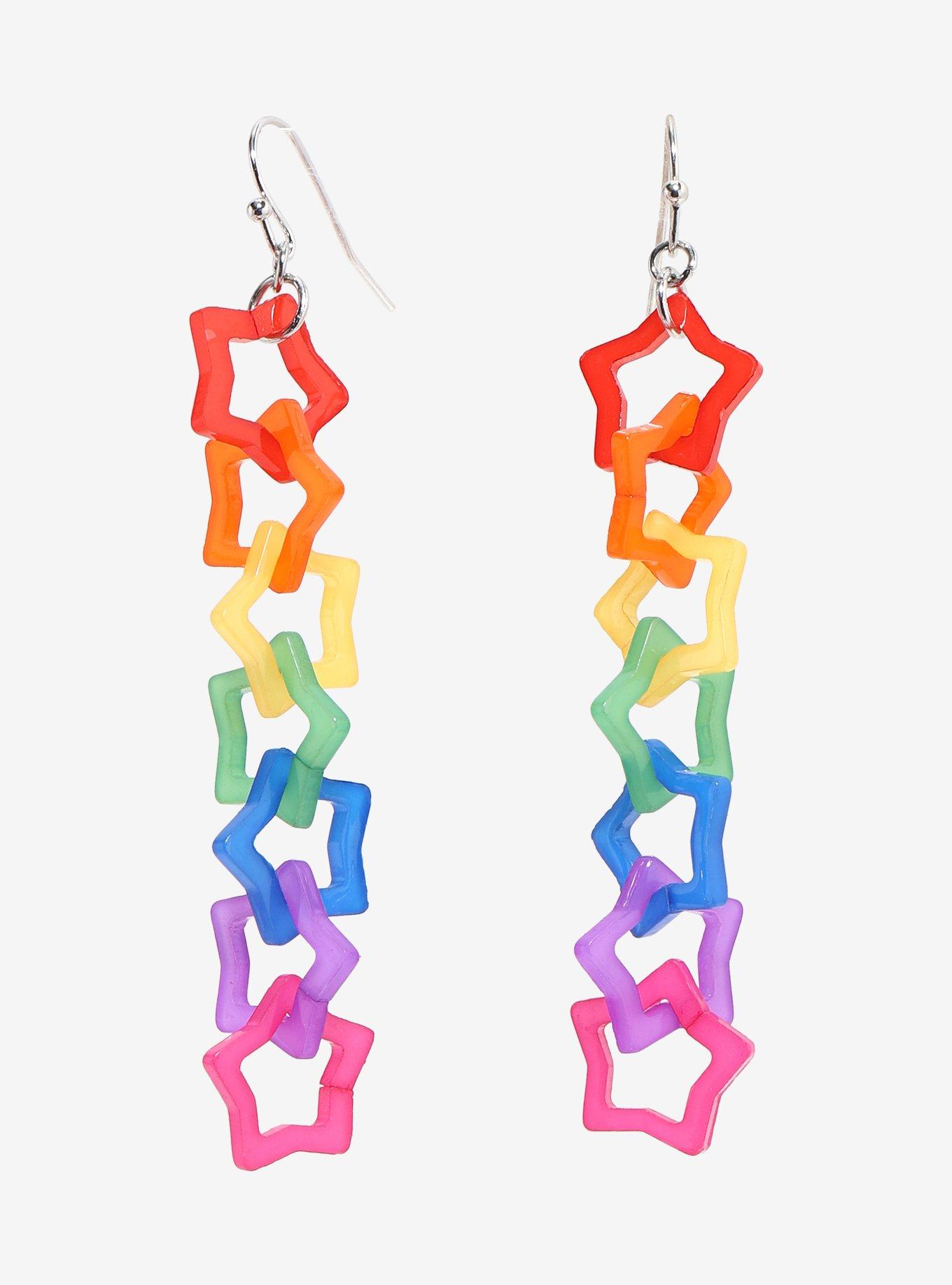 Sweet Society Rainbow Star Drop Earrings, , hi-res