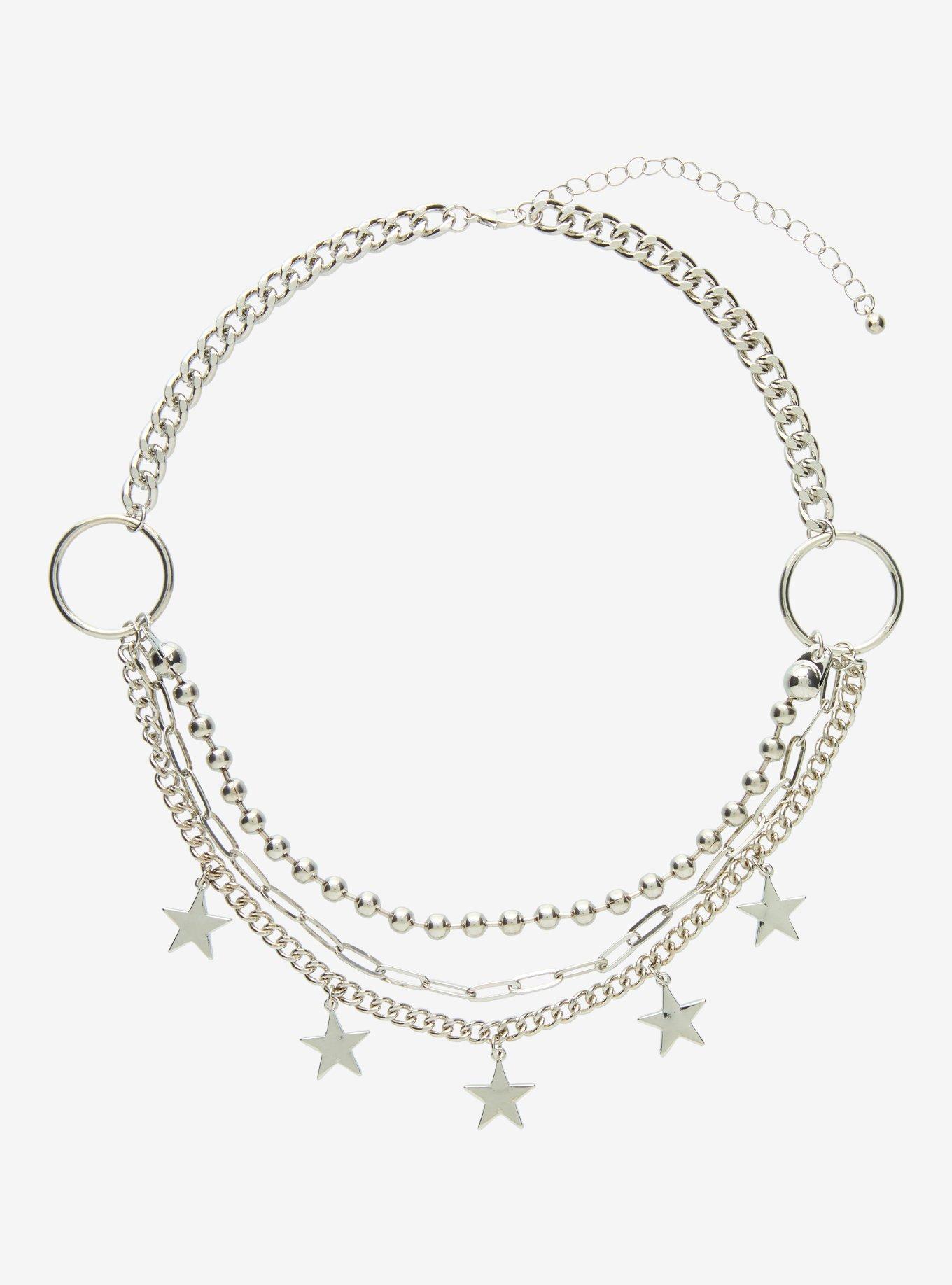 Social Collision Star Charm Ball Multi Chain Choker, , hi-res