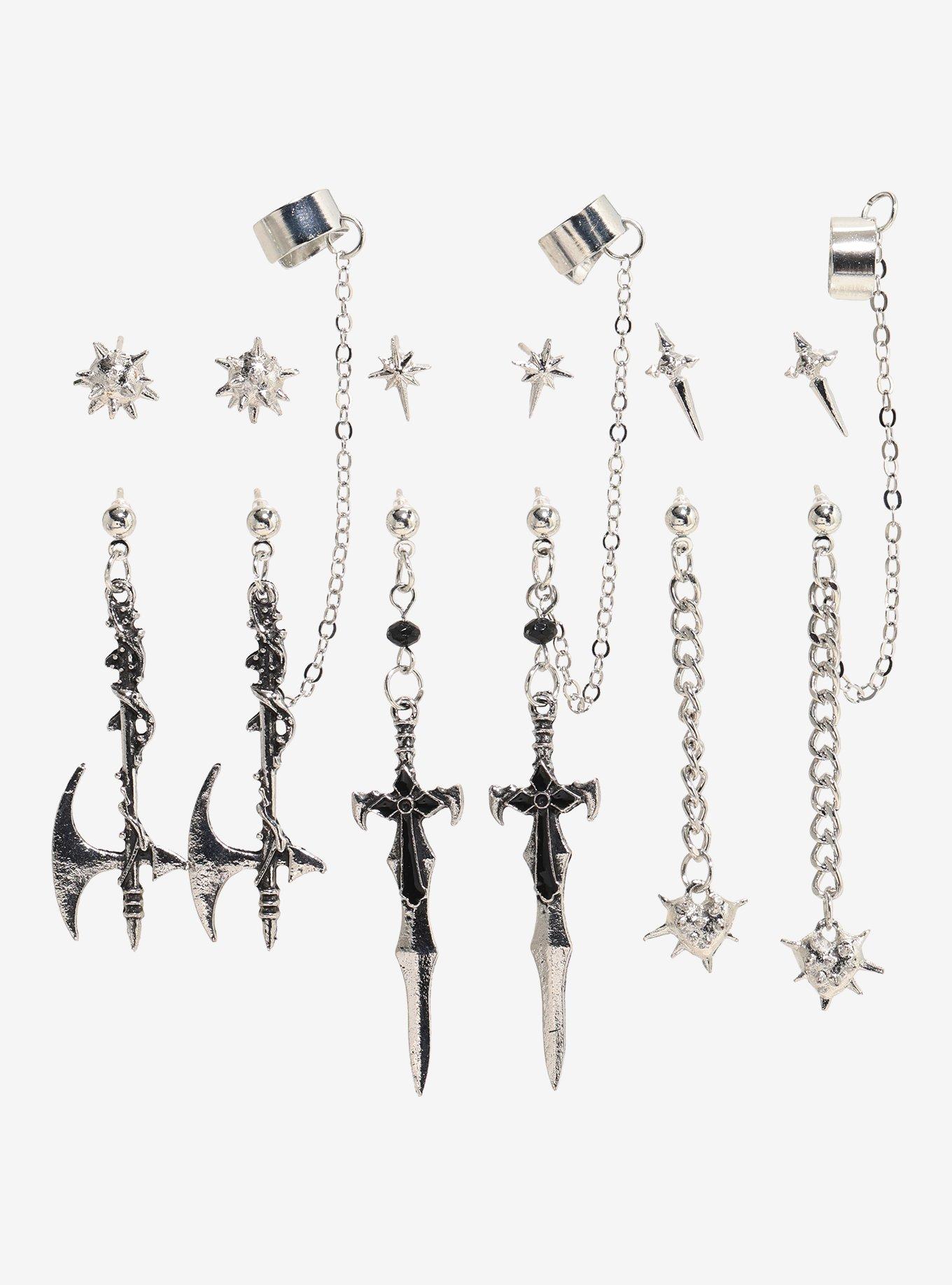 Medieval Weapons Cuff Earring Set, , hi-res