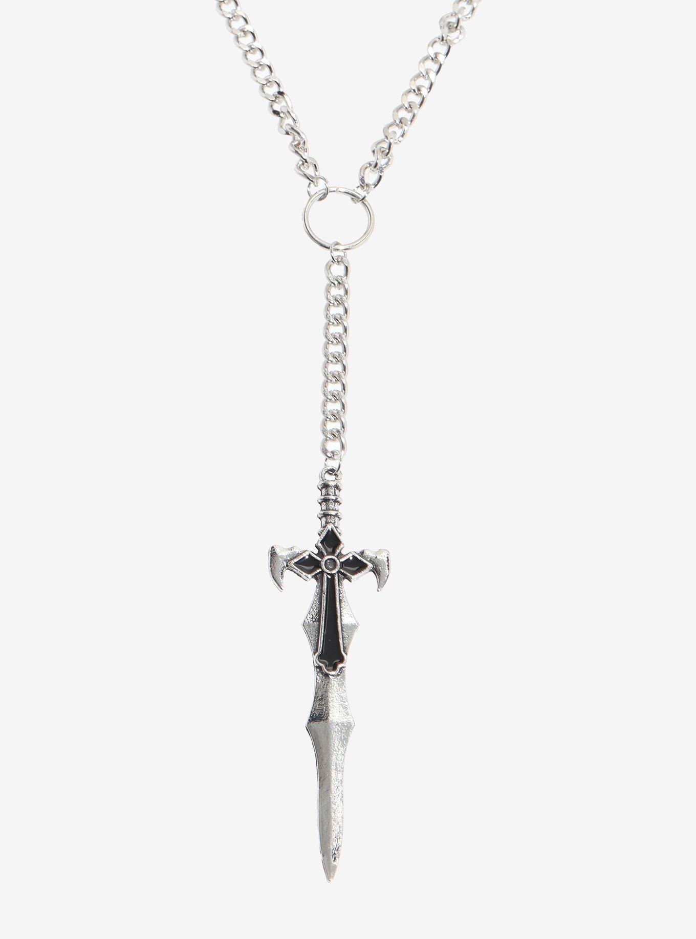 Gothic Dagger Lariat Necklace, , alternate