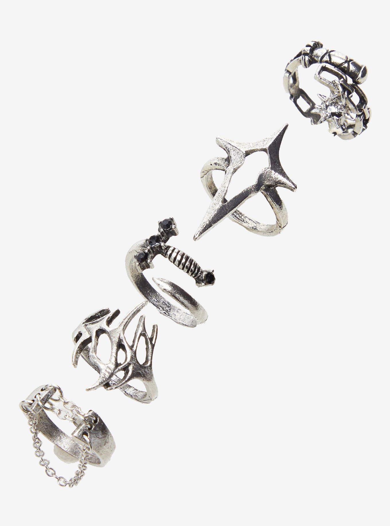 Cyber Sigil Star Medieval Ring Set, , alternate