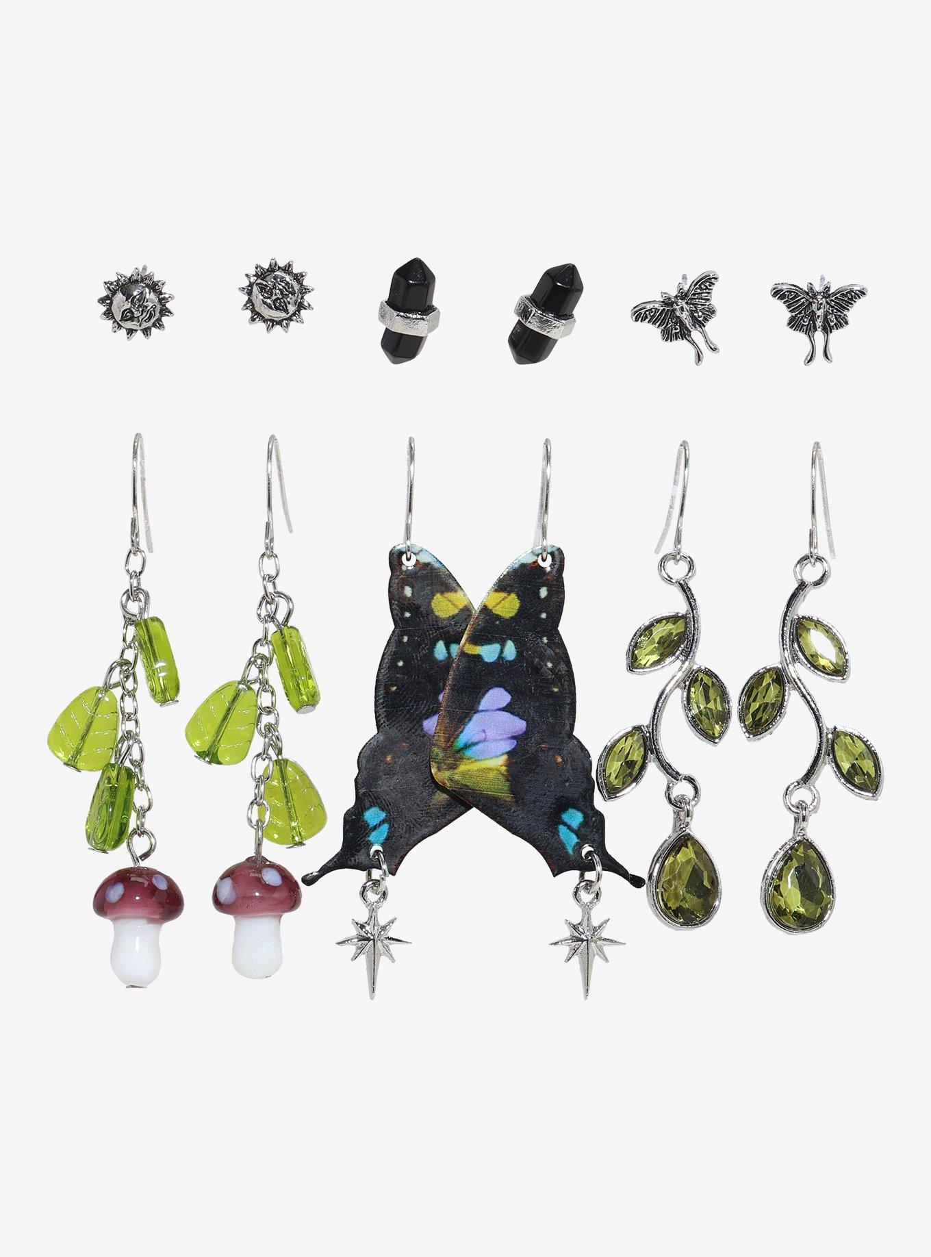 Thorn & Fable Floral Butterfly Earring Set, , hi-res