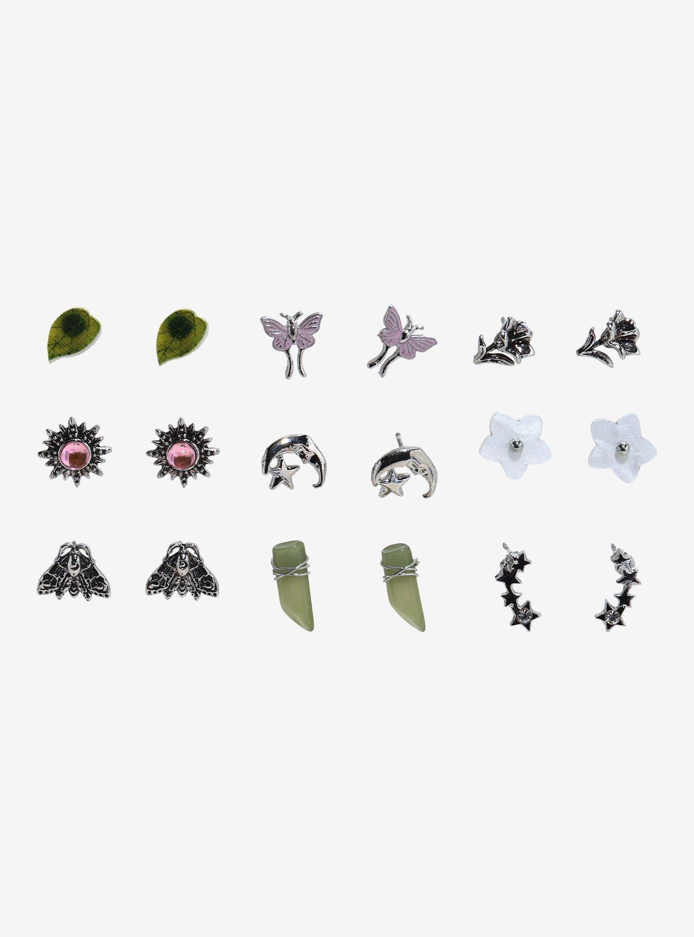Thorn & Fable Celestial Moth Stud Earring Set, , hi-res