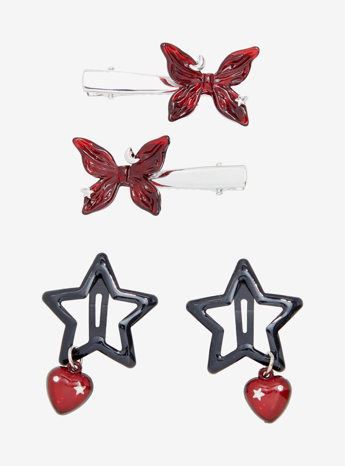 Social Collision Butterfly & Star Hair Clip Set, , hi-res