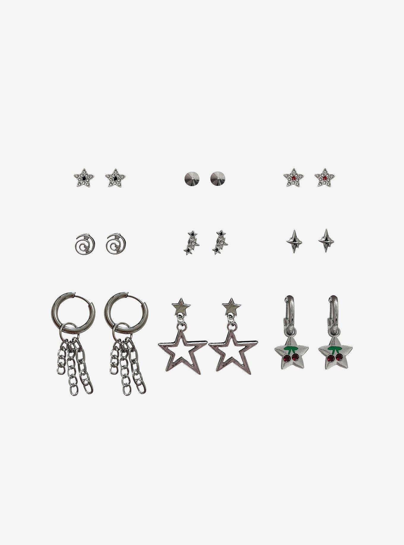 Social Collision Star Spiral Earring Set, , hi-res