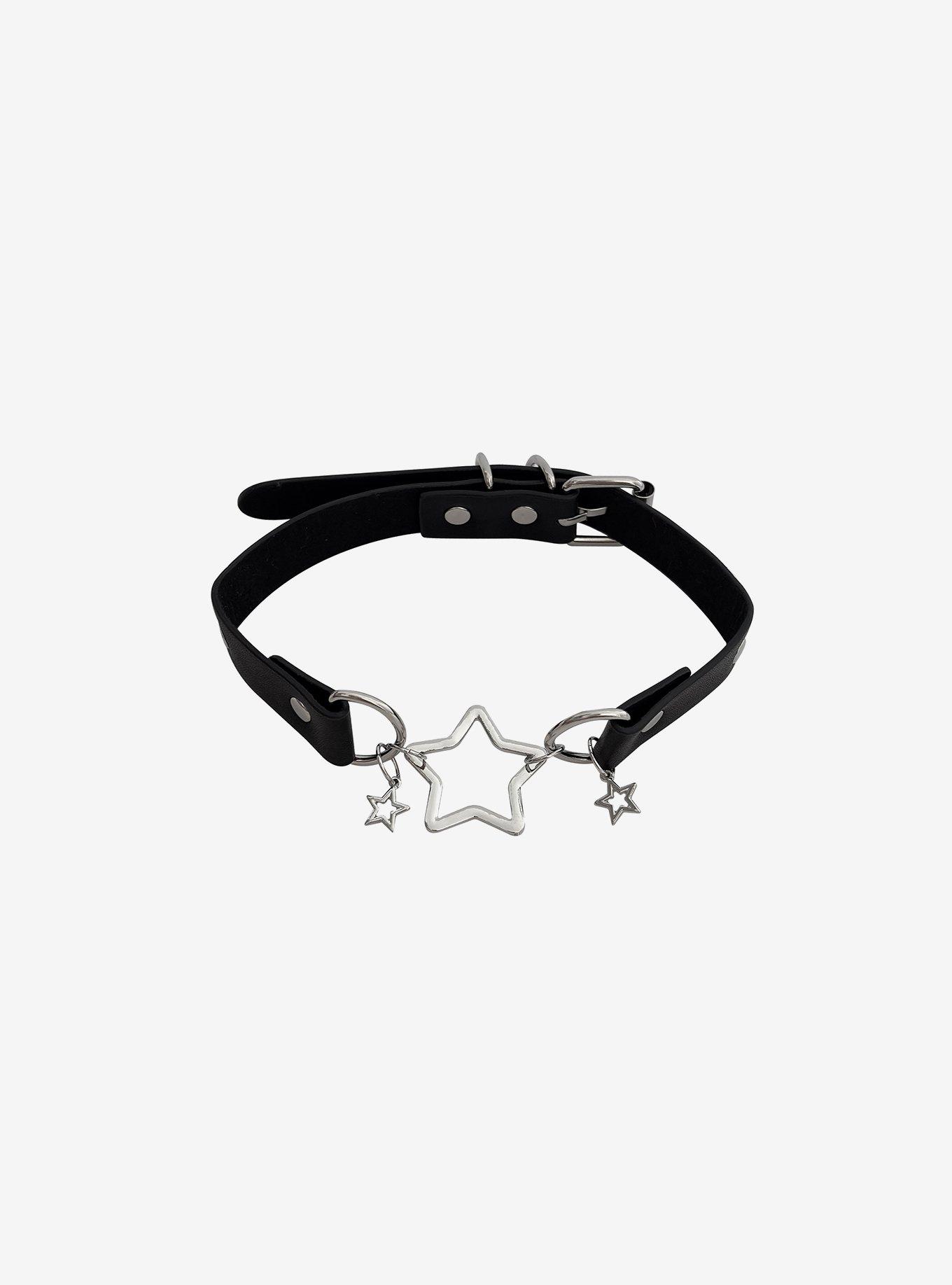 Social Collision Star Faux Leather Choker, , hi-res