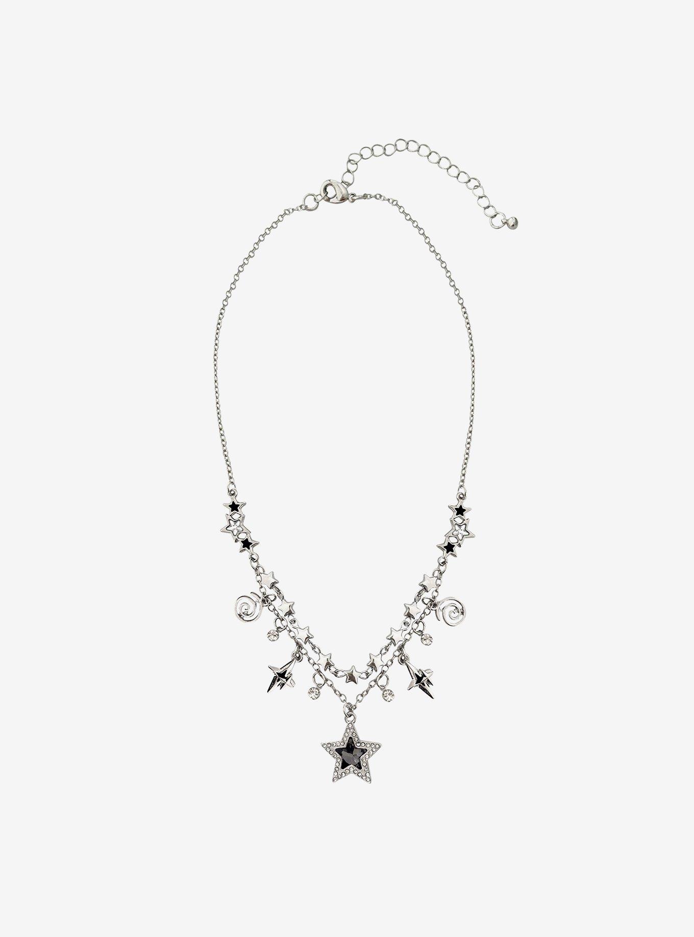 Social Collision Star & Spiral Bling Necklace, , hi-res