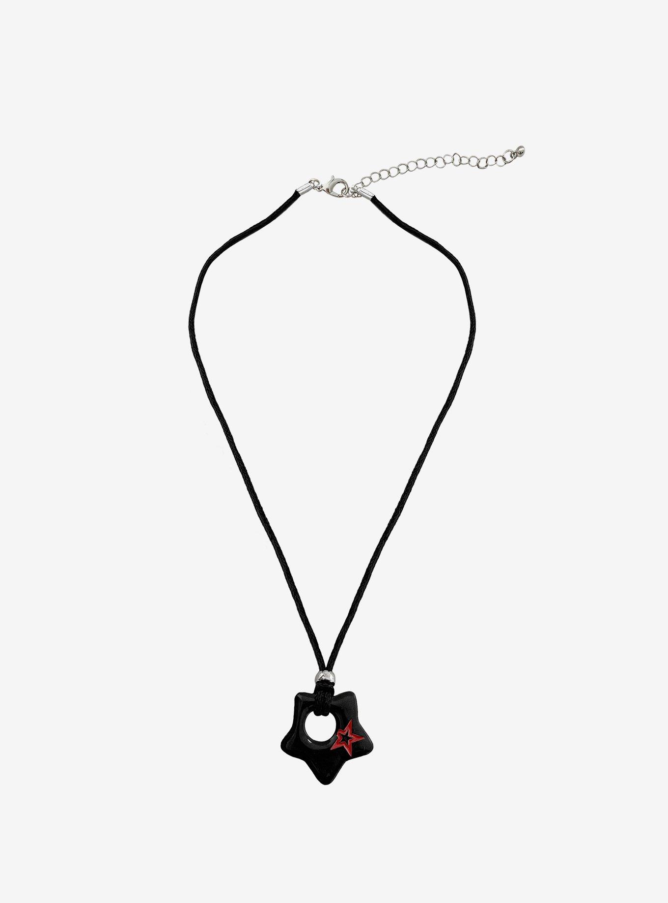 Social Collision Black Bubble Star Necklace, , hi-res