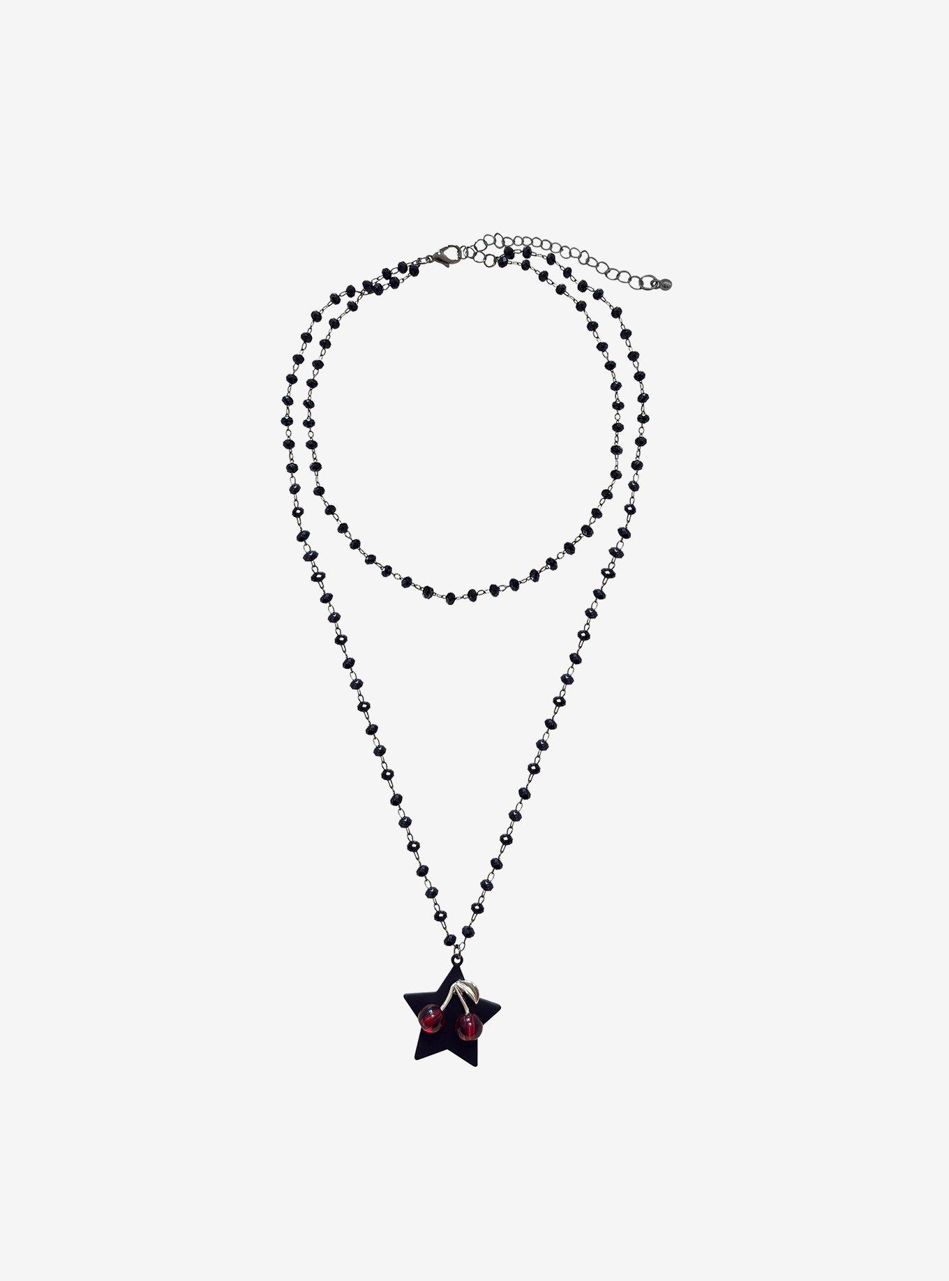 Social Collision Cherry Star Layered Necklace, , hi-res