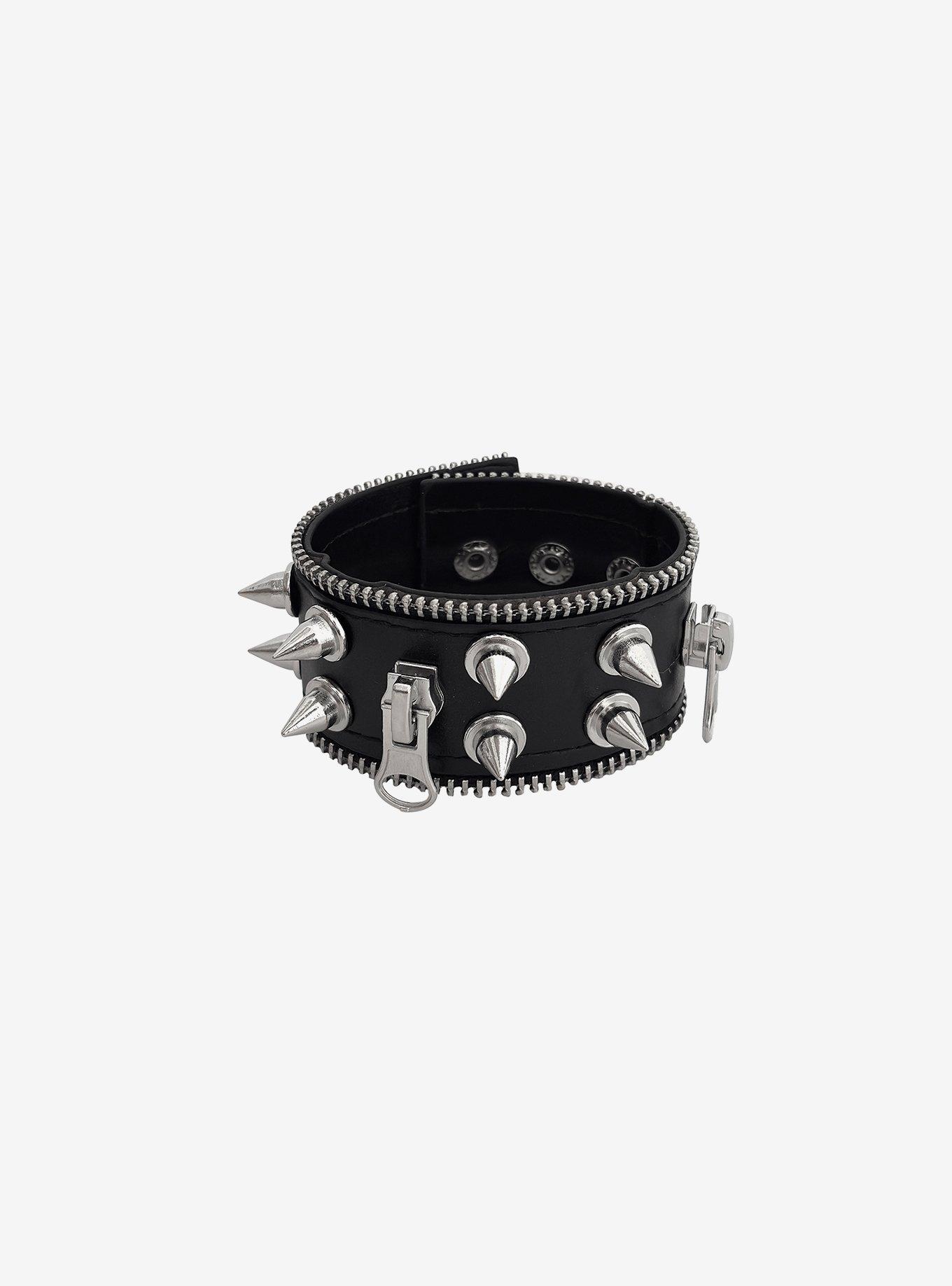 Zipper Spike Cuff Bracelet, , hi-res