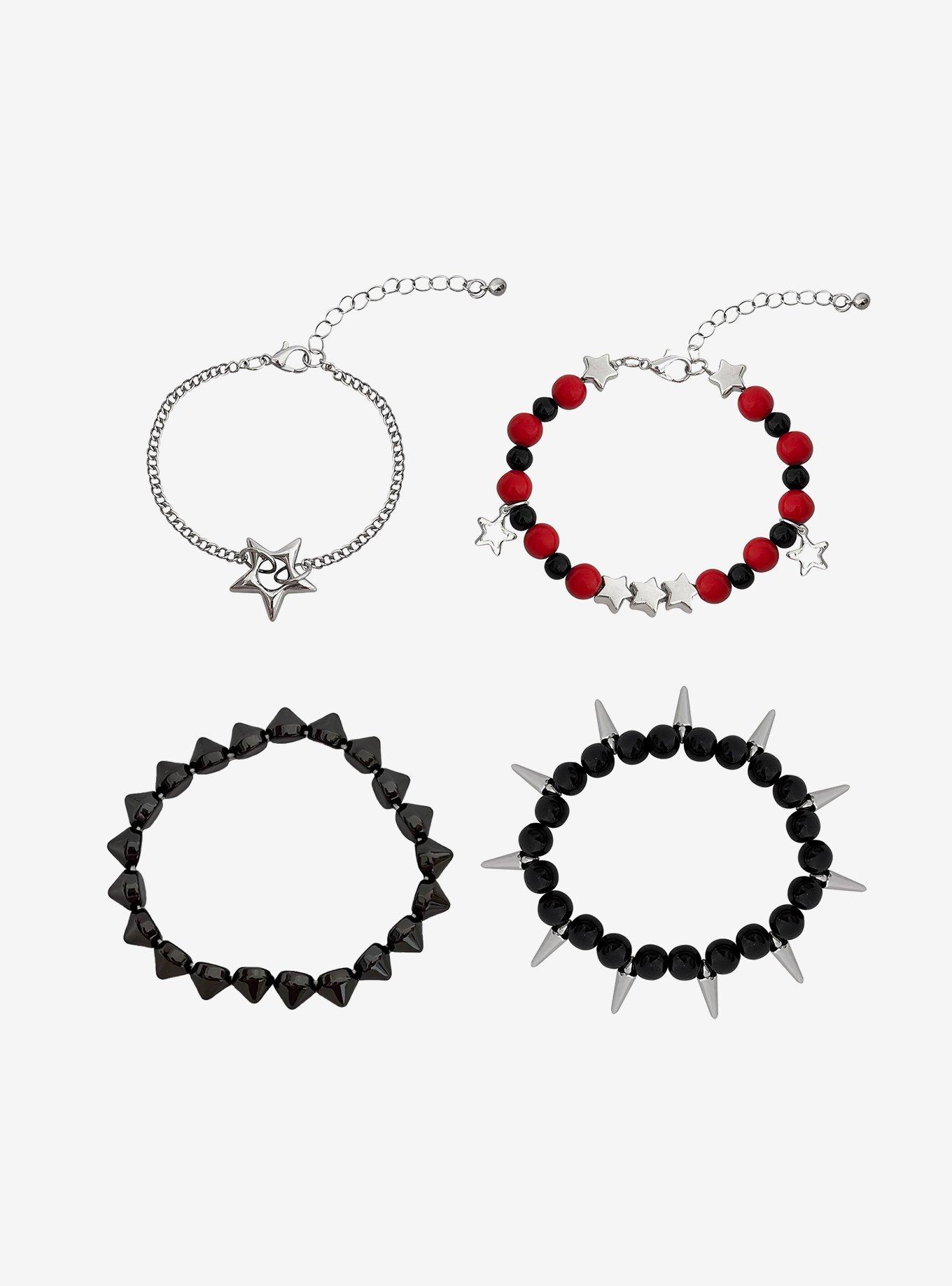Social Collision Stars & Spikes Bracelet Set, , hi-res