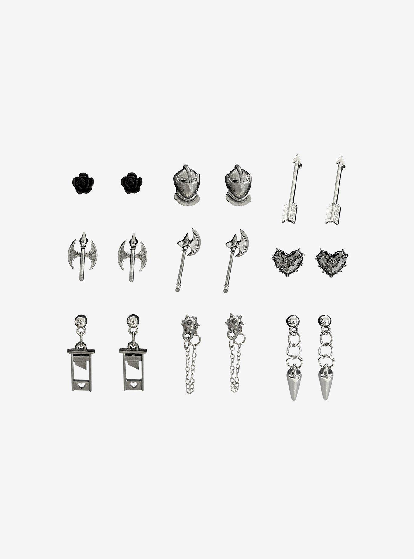 Medieval Weapon Stud Earring Set, , hi-res
