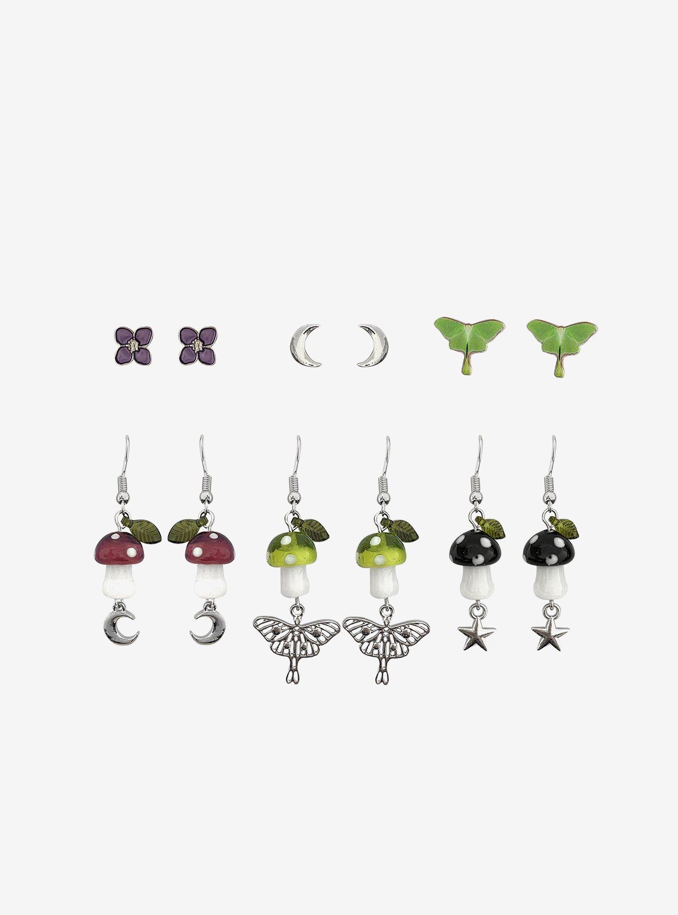 Thorn & Fable Moth Mushroom Earring Set, , hi-res