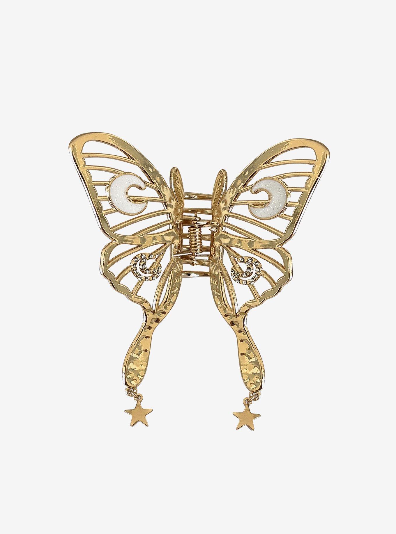 Thorn & Fable Golden Moth Claw Hair Clip, , alternate
