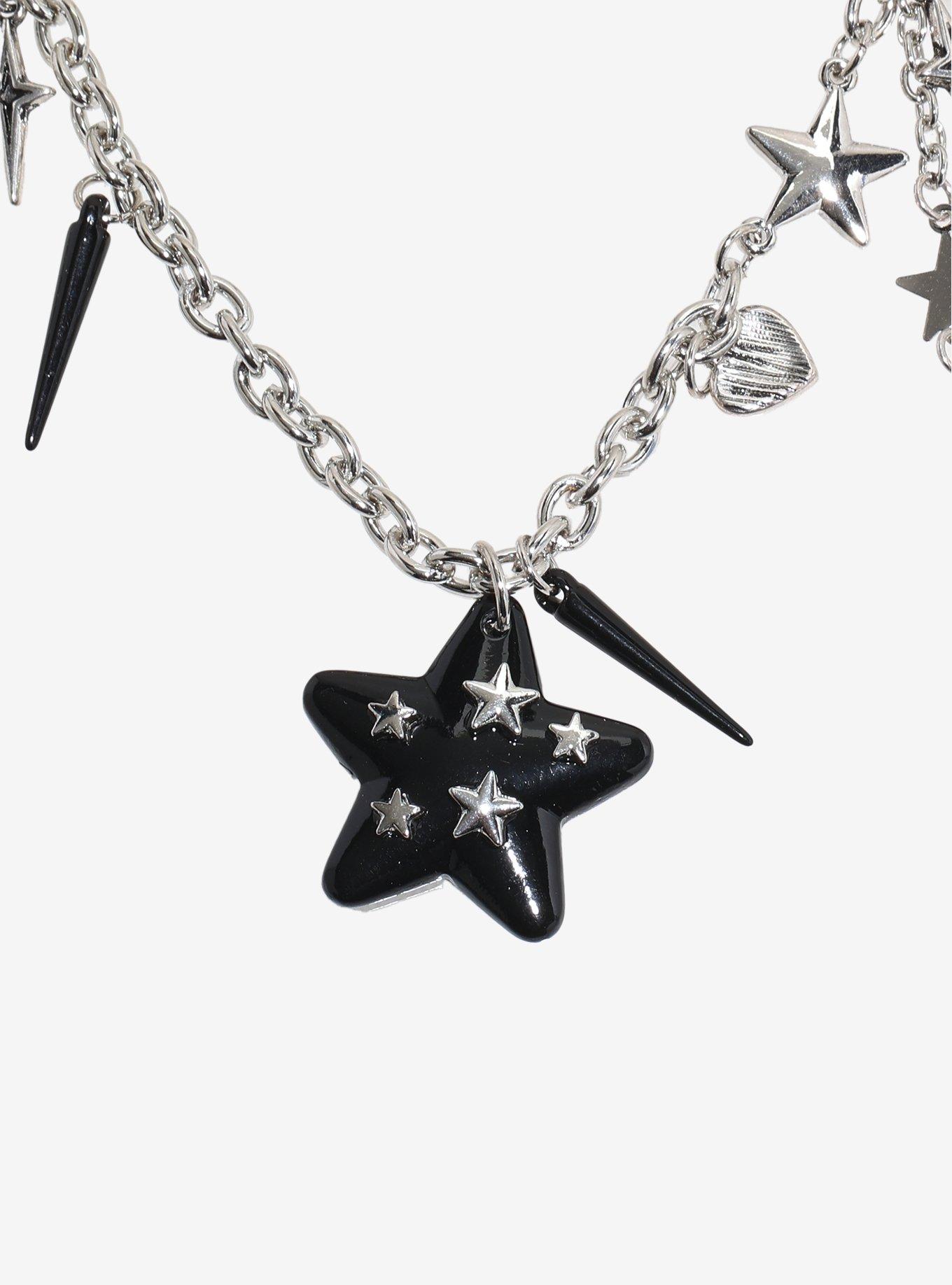 Social Collision Star Spike Charm Chain Choker, , alternate