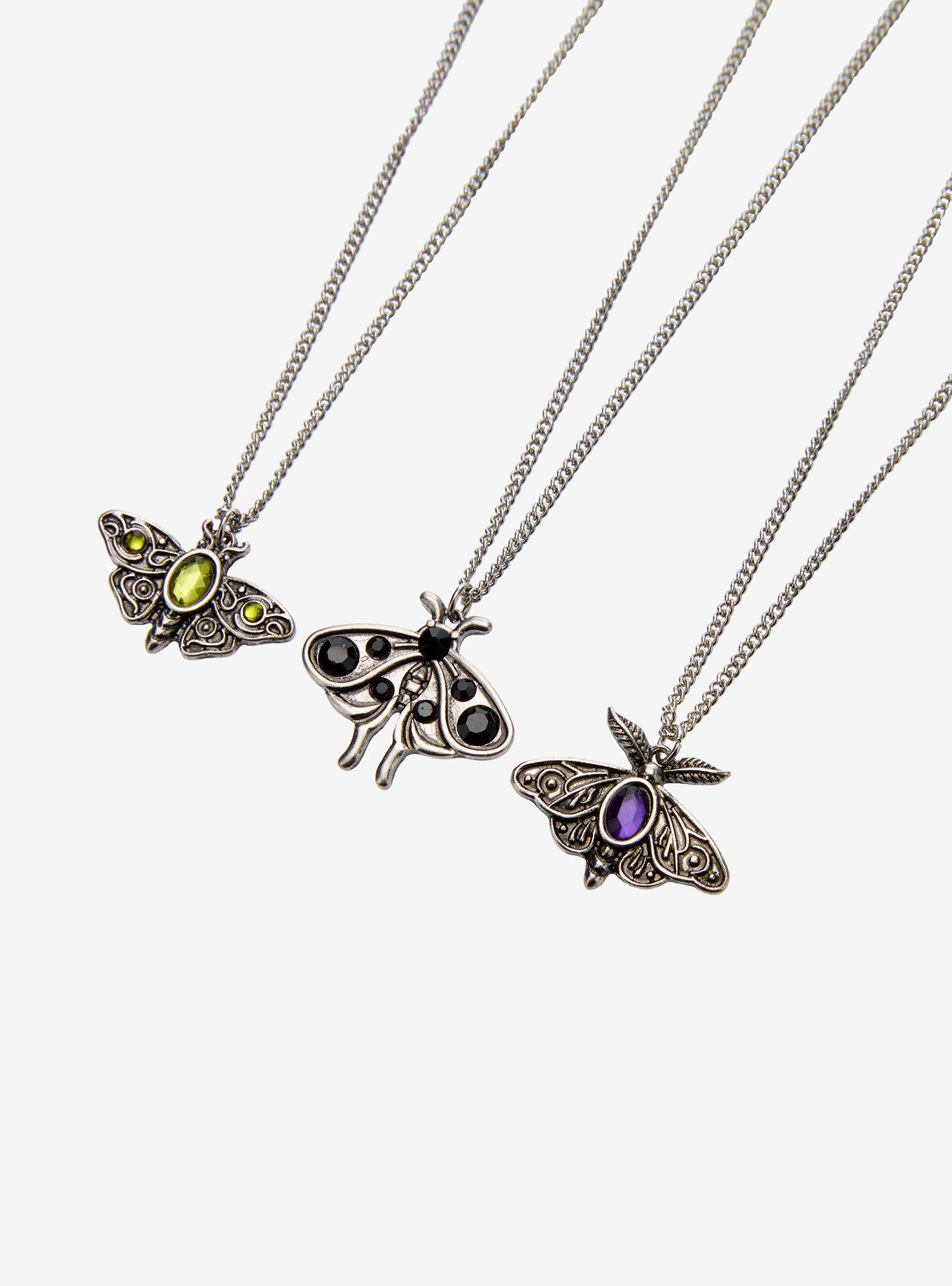 Thorn & Fable Gem Moth Trio Necklace Set, , alternate