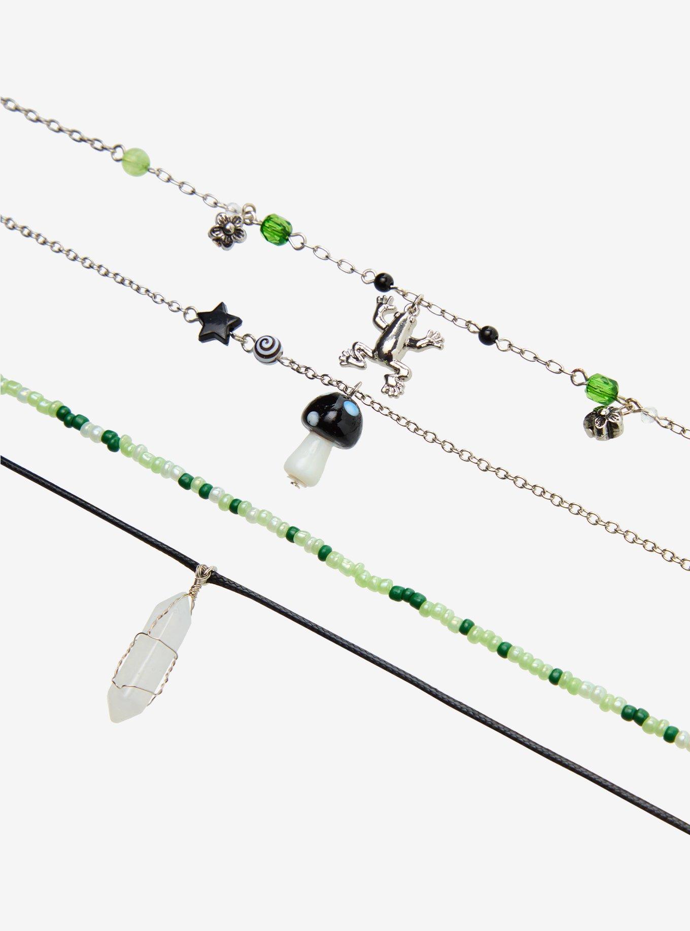 Thorn & Fable Mushroom Frog Crystal Necklace Set, , alternate