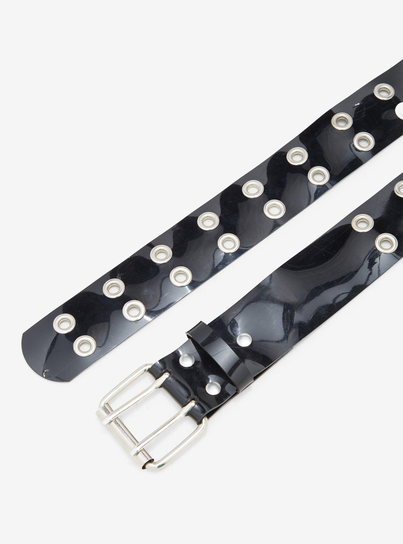 Black Clear PVC Grommet Belt, , hi-res