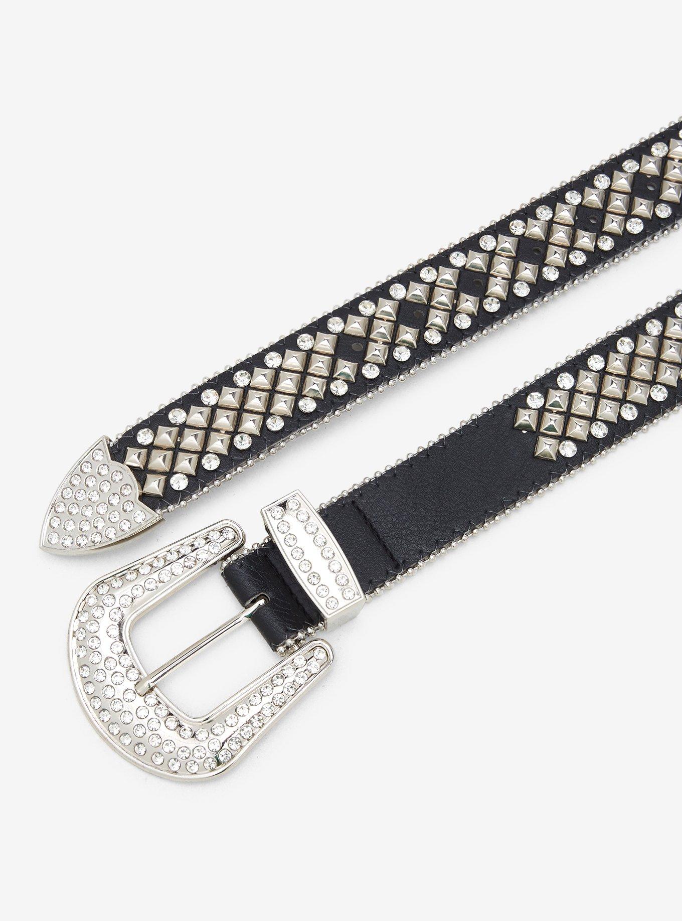 Black Diamond Stud Bling Belt, , hi-res