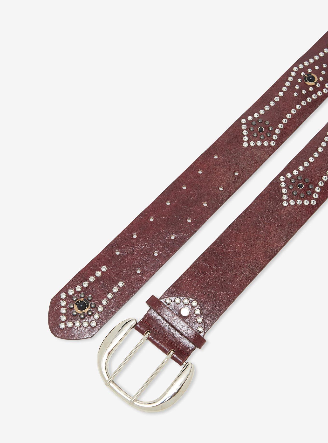 Brown Studded Belt, , hi-res