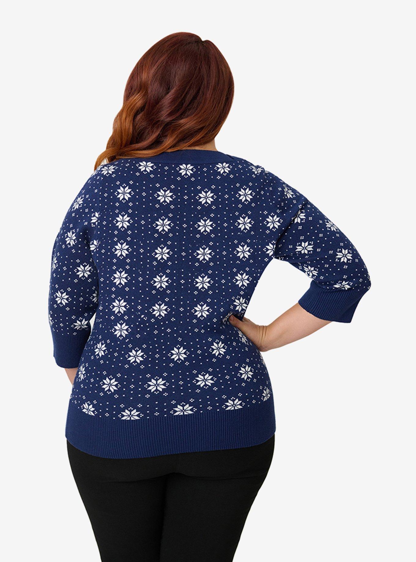 Disney's Frozen Collection by Unique Vintage Plus Size Elsa & Anna Fair Isle Minou Sweater, , hi-res