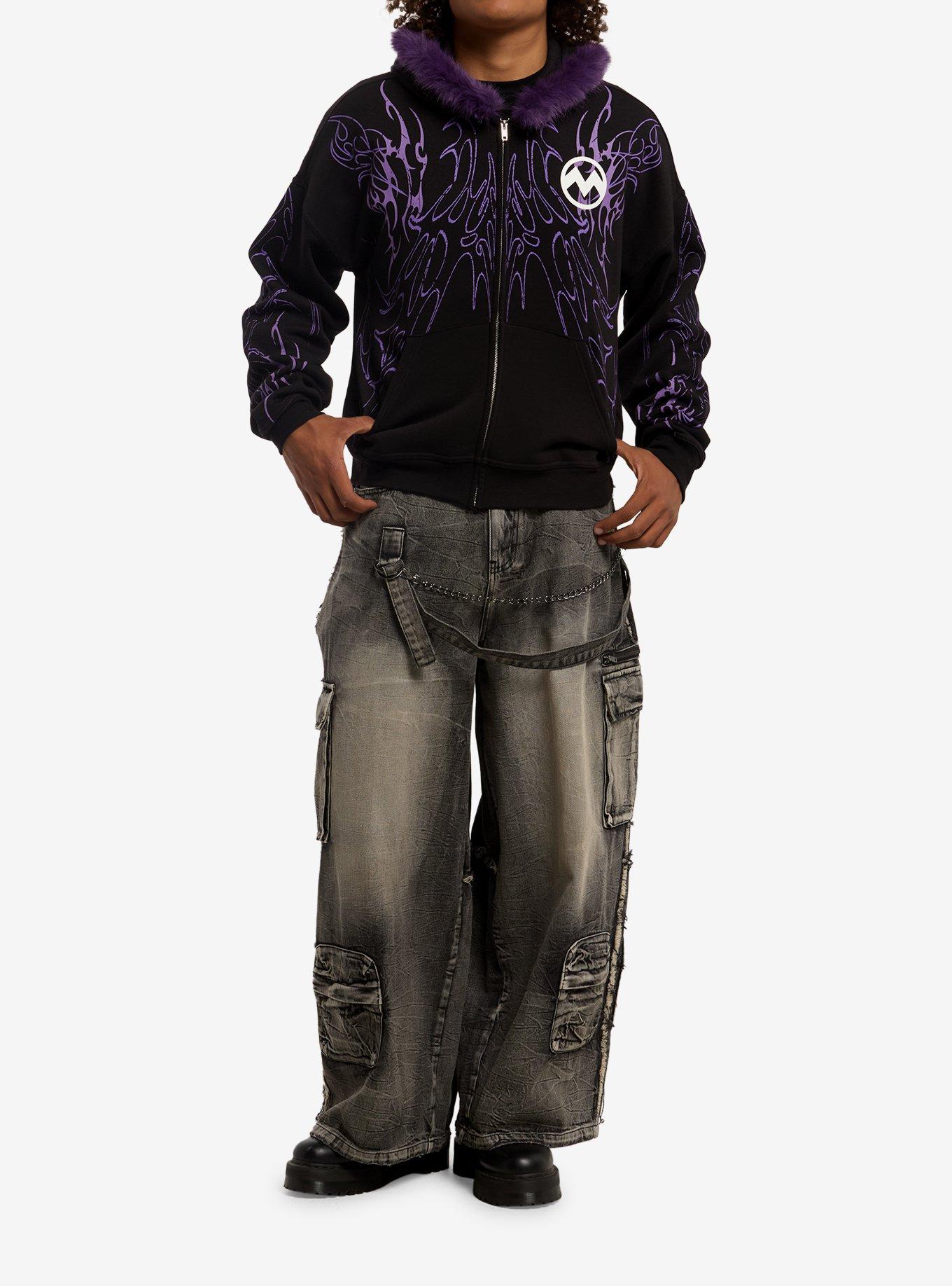 Minions Evil Minion Fur Trim Hoodie, BLACK, alternate - view 3