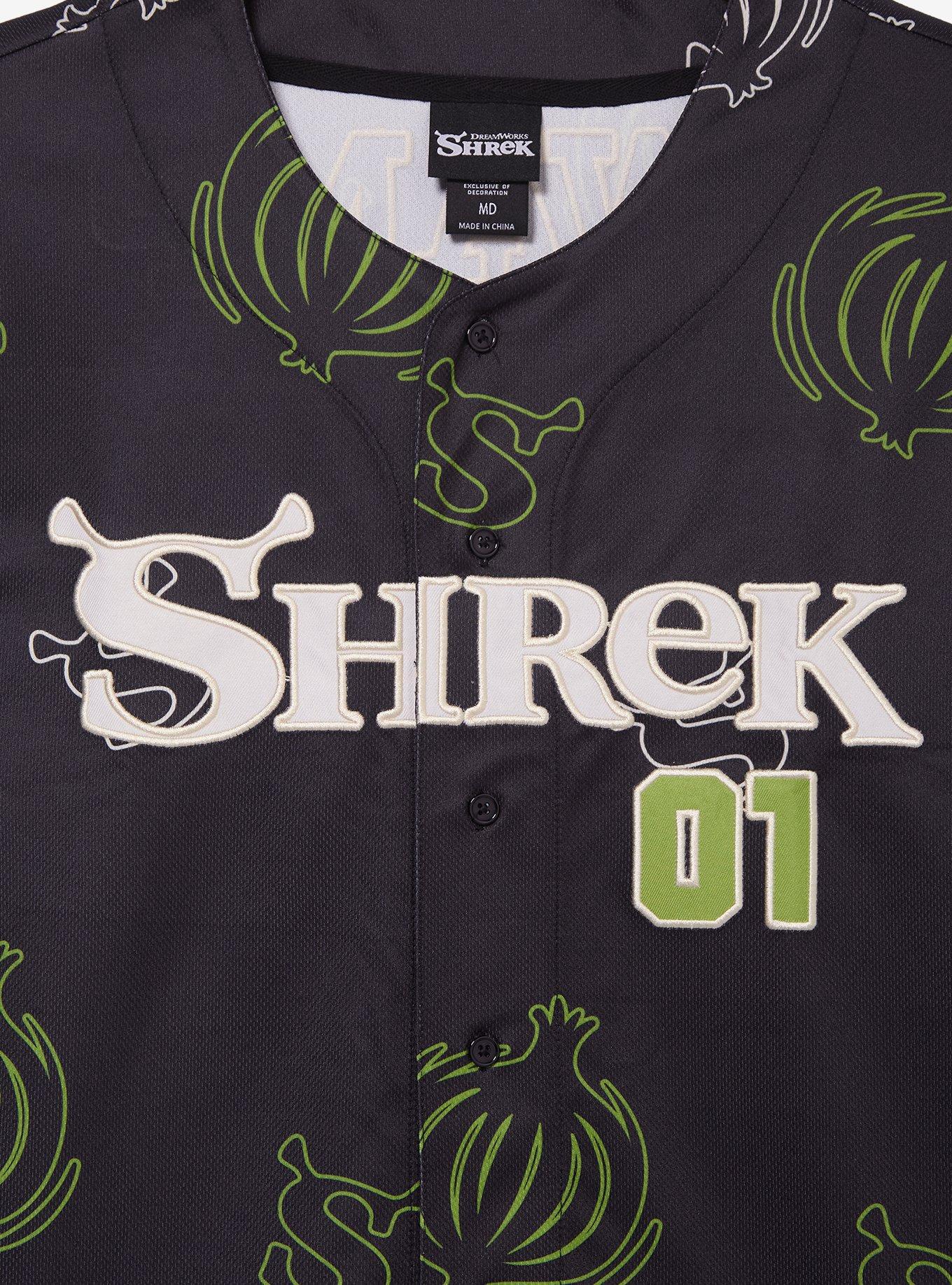 DreamWorks Shrek Onions Allover Print Baseball Jersey - BoxLunch Exclusive, BLACK, alternate