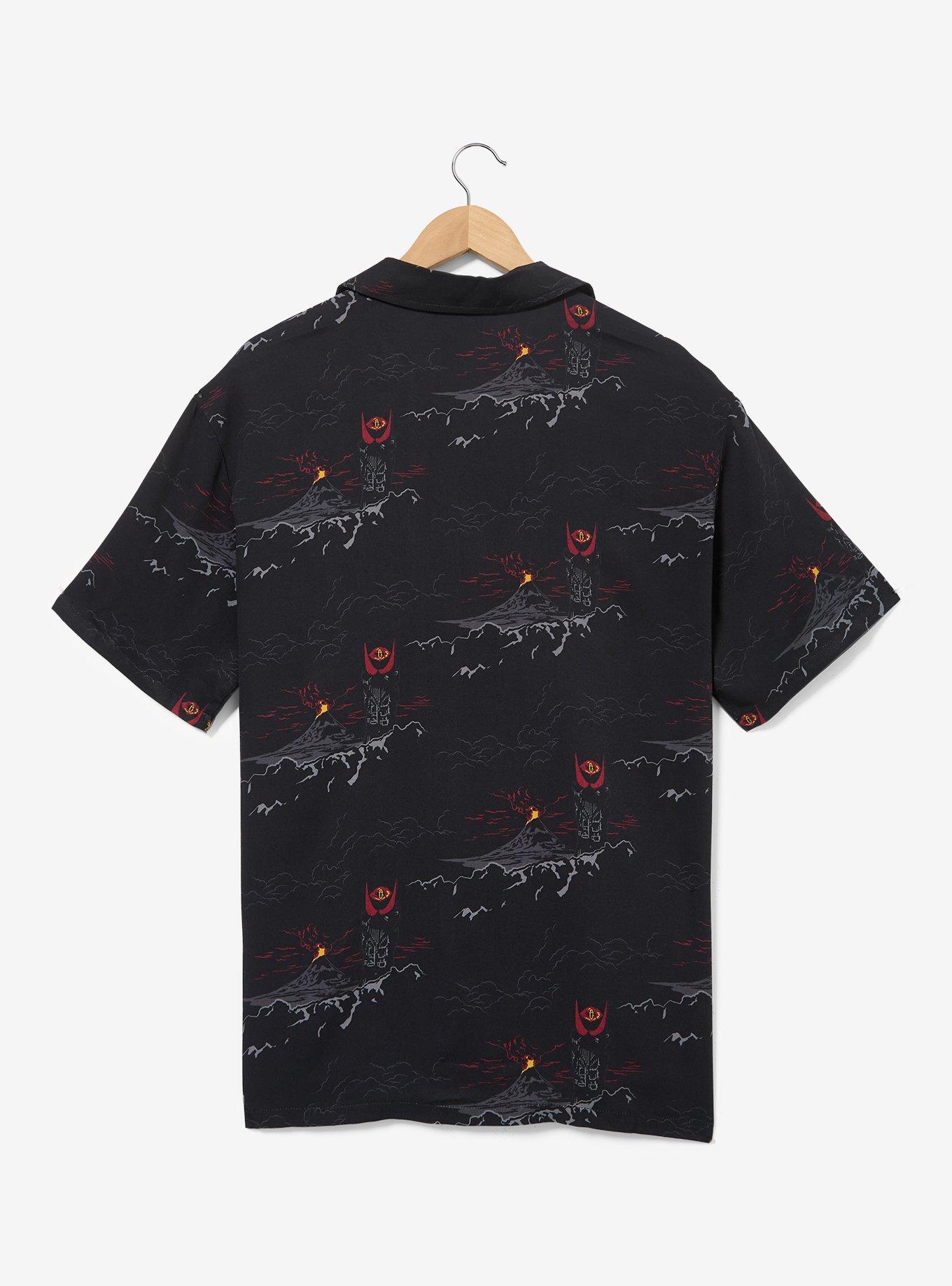 The Lord of The Rings Mordor Allover Print Woven Button-Up - BoxLunch Exclusive, , hi-res