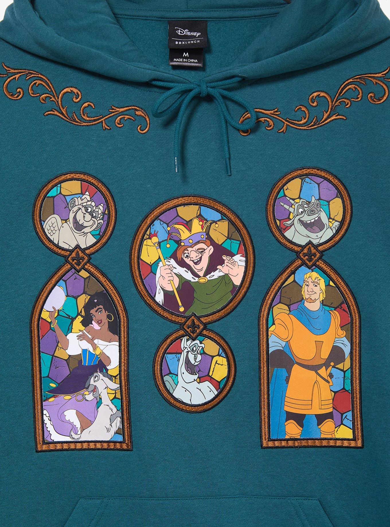 Disney The Hunchback of Notre Dame Stained Glass Portraits Hoodie - BoxLunch Exclusive, GREEN, alternate