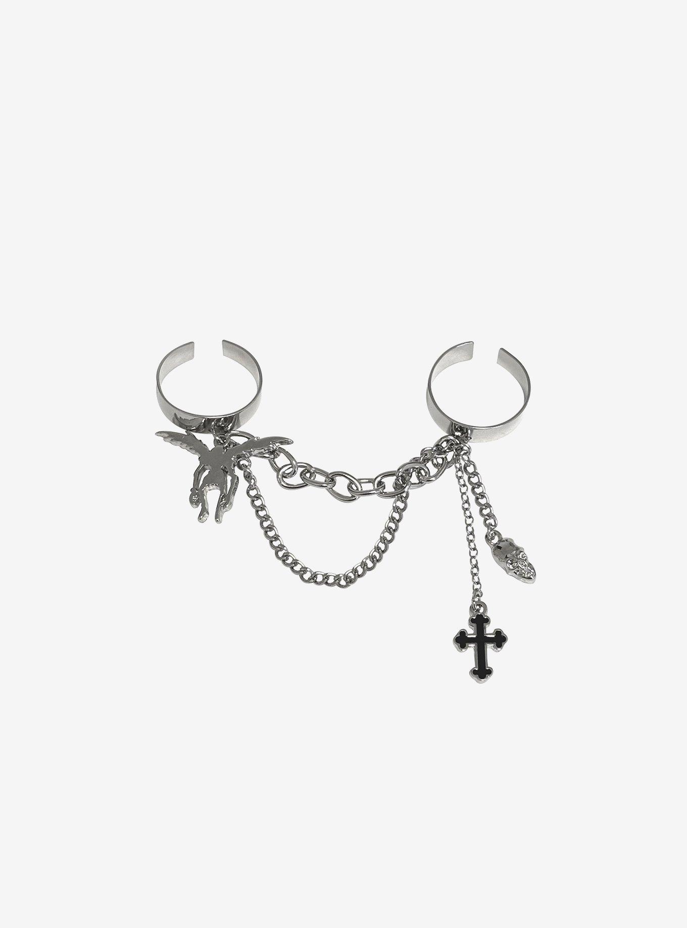 Death Note Ryuk Chain Two-Finger Ring, , hi-res